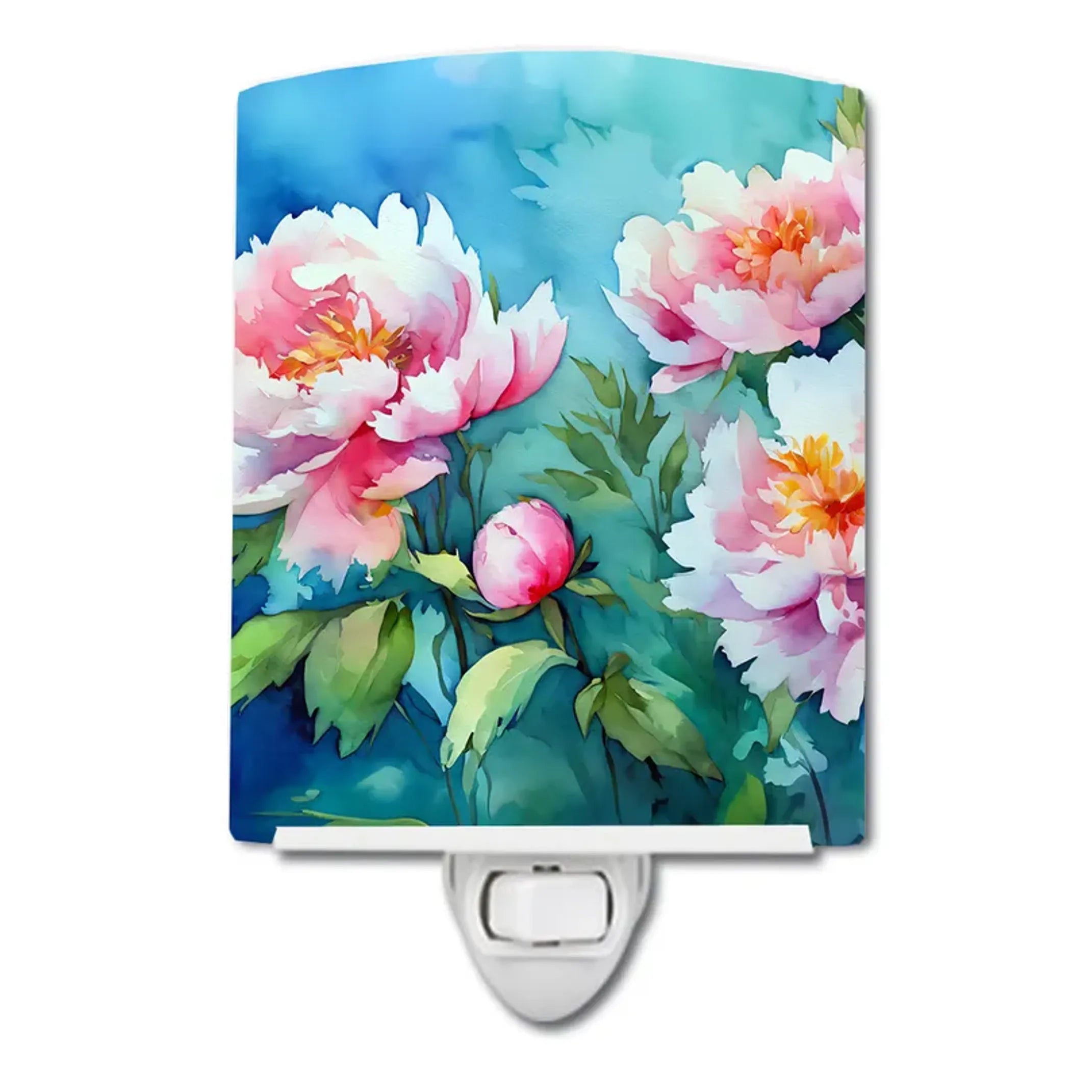 Peonies Ceramic Night Light