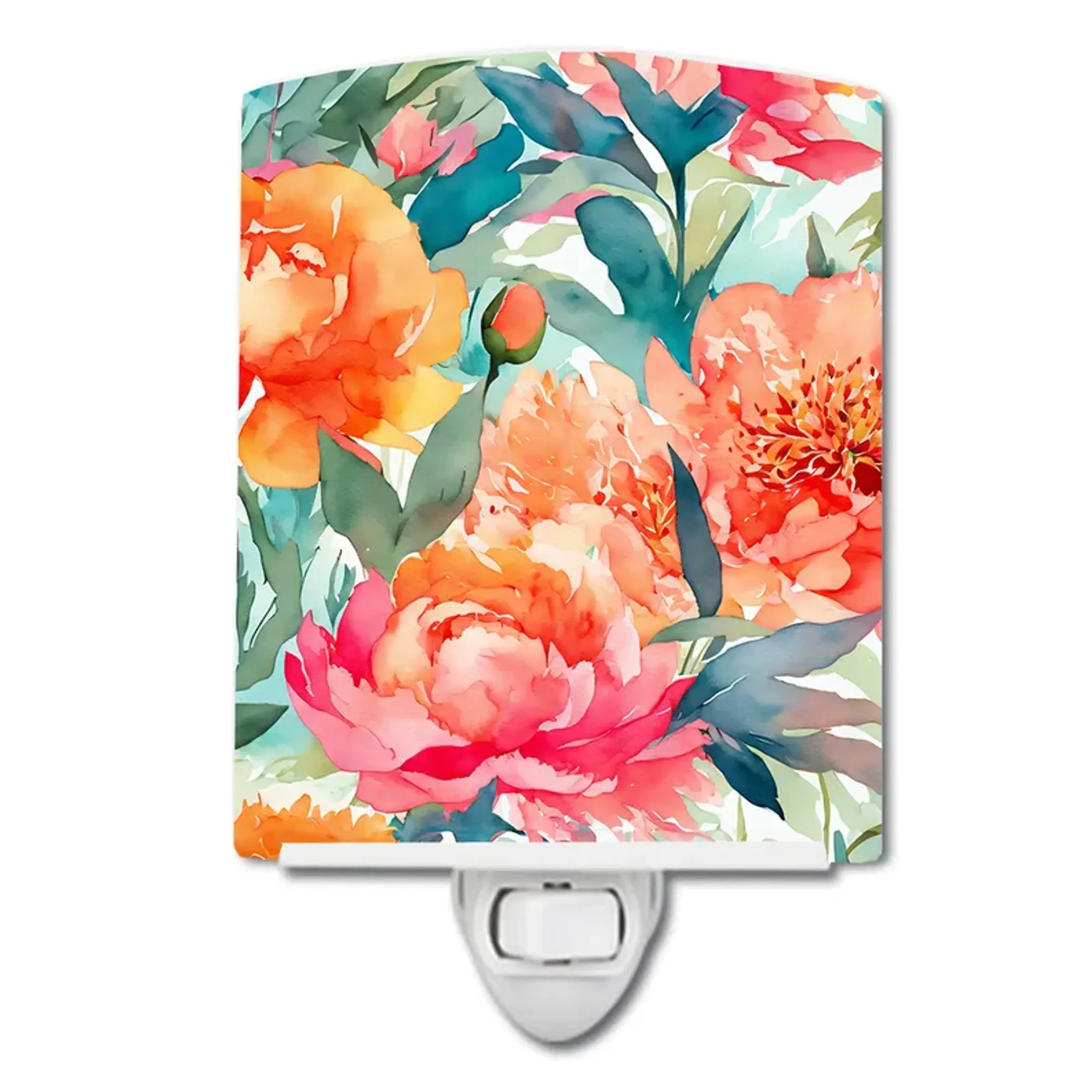 Peonies Ceramic Night Light