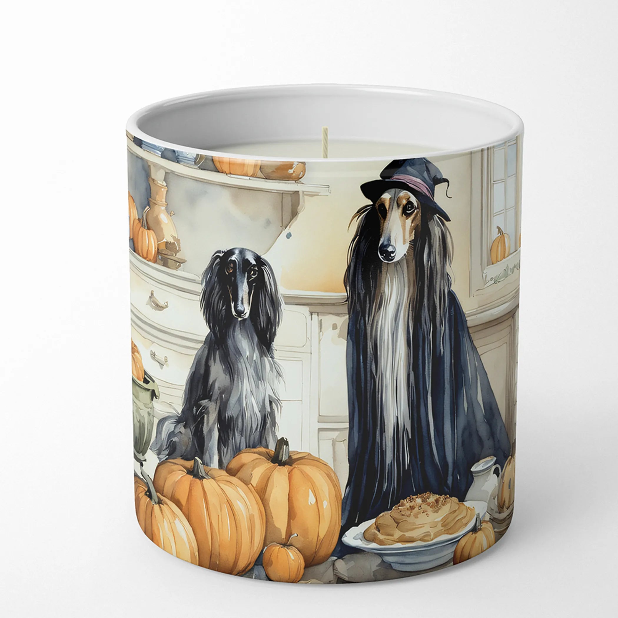 Afghan Hound Fall Kitchen Pumpkins Decorative Soy Candle