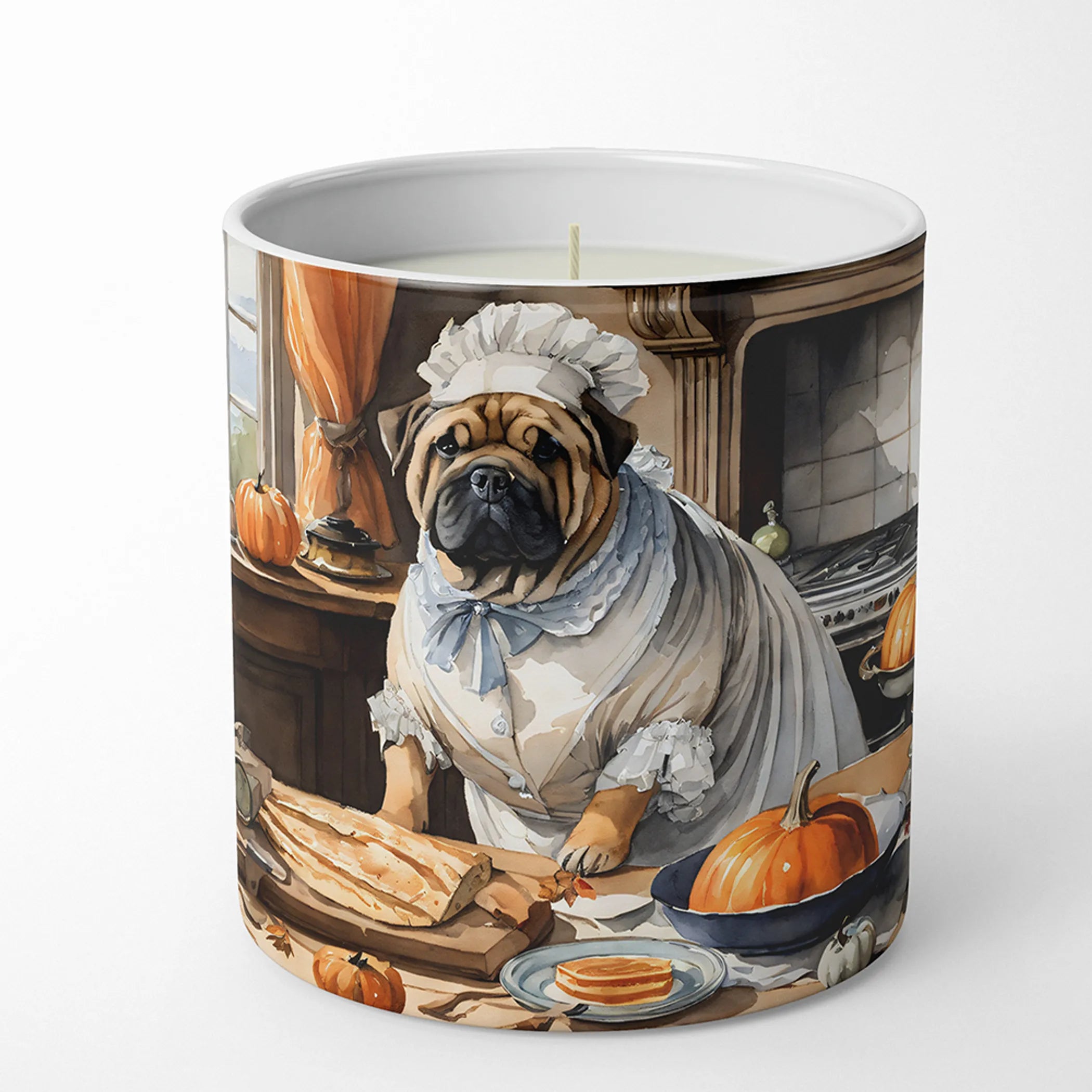 Shar Pei Fall Kitchen Pumpkins Decorative Soy Candle