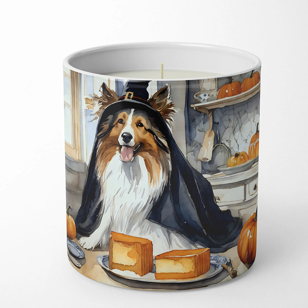 Sheltie Fall Kitchen Pumpkins Decorative Soy Candle