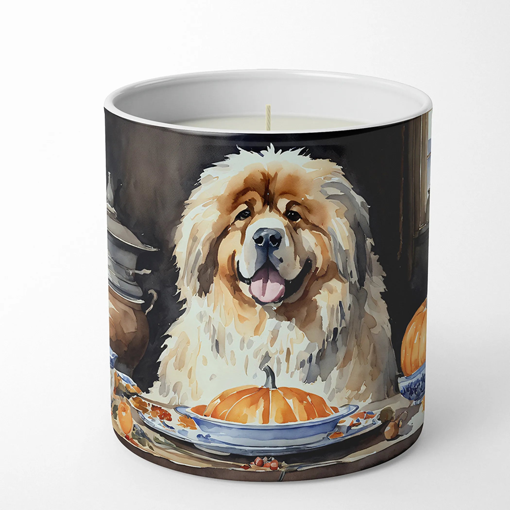 Tibetan Mastiff Fall Kitchen Pumpkins Decorative Soy Candle