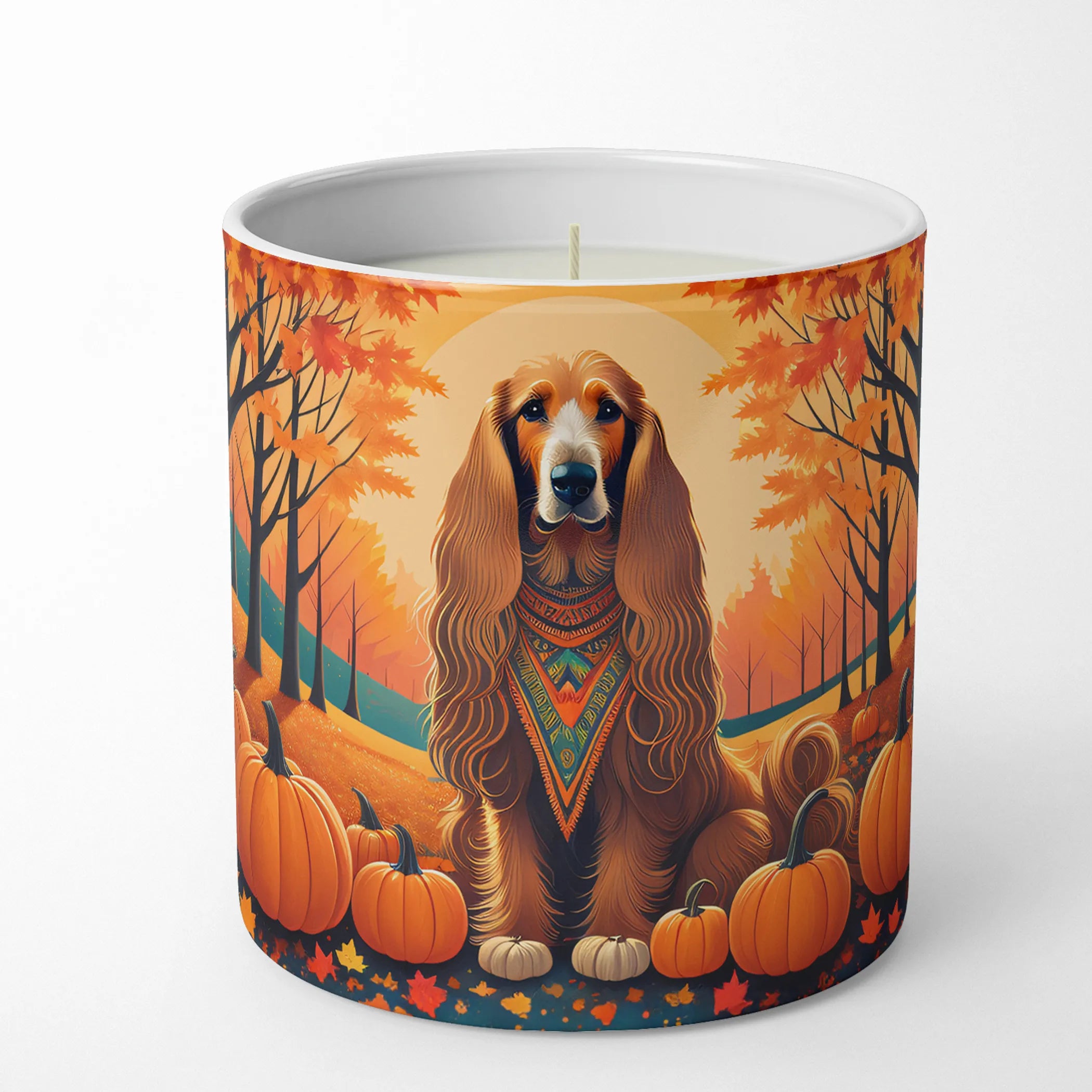 Afghan Hound Fall Decorative Soy Candle