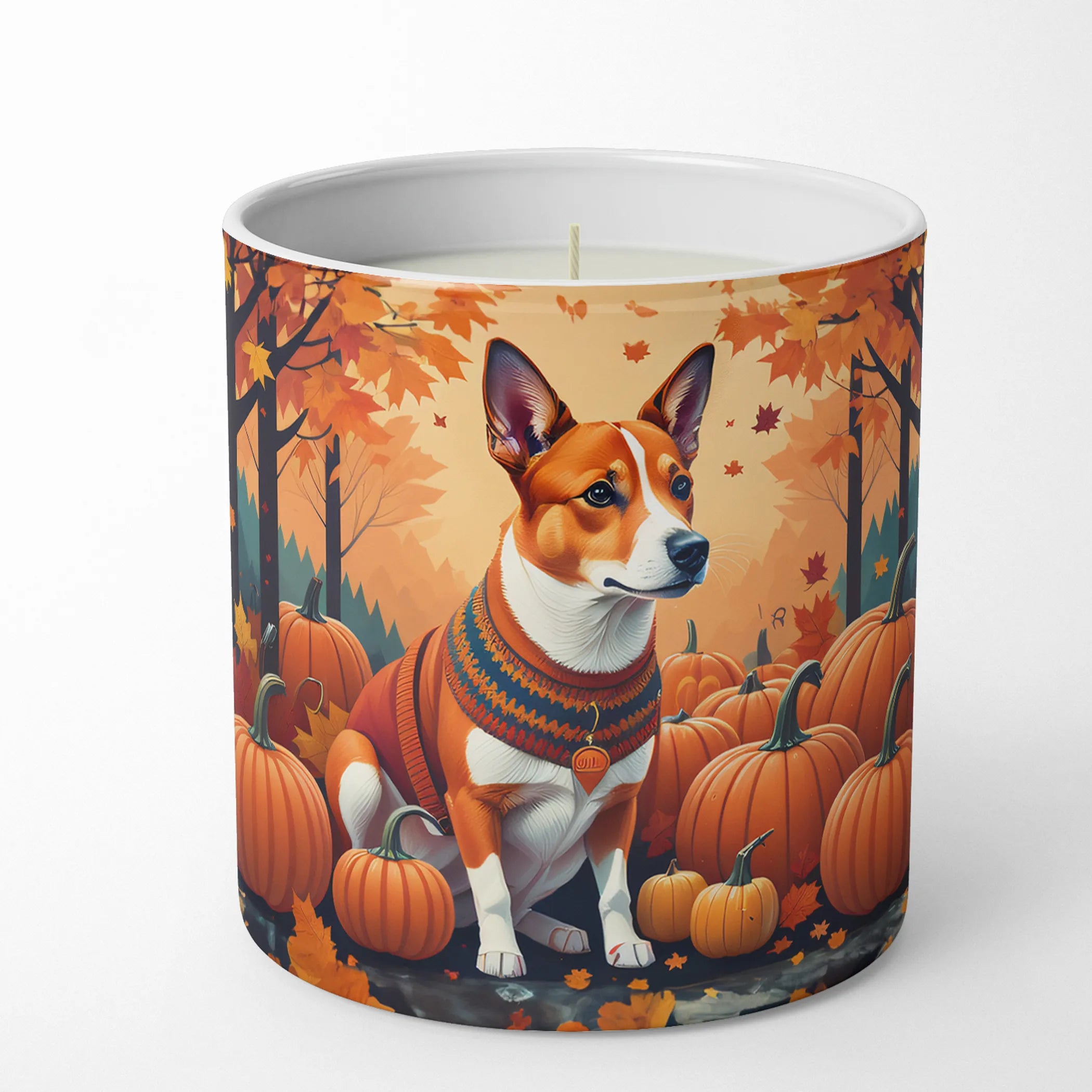 Red Basenji Fall Decorative Soy Candle