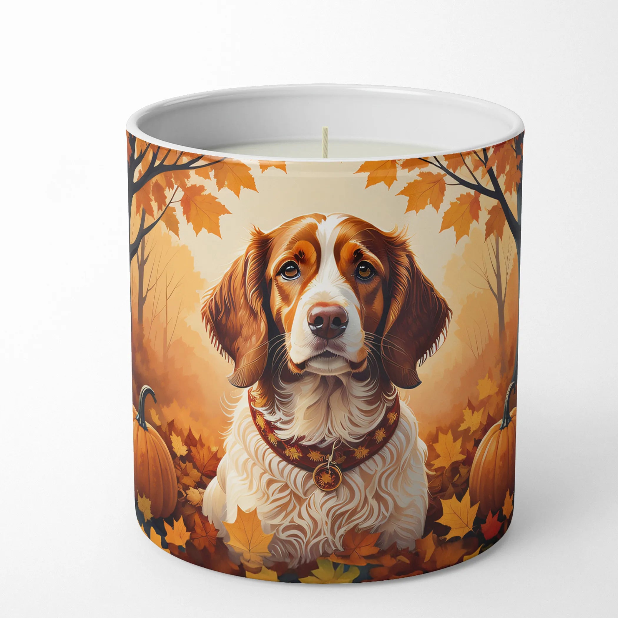 Brittany Spaniel Fall Decorative Soy Candle
