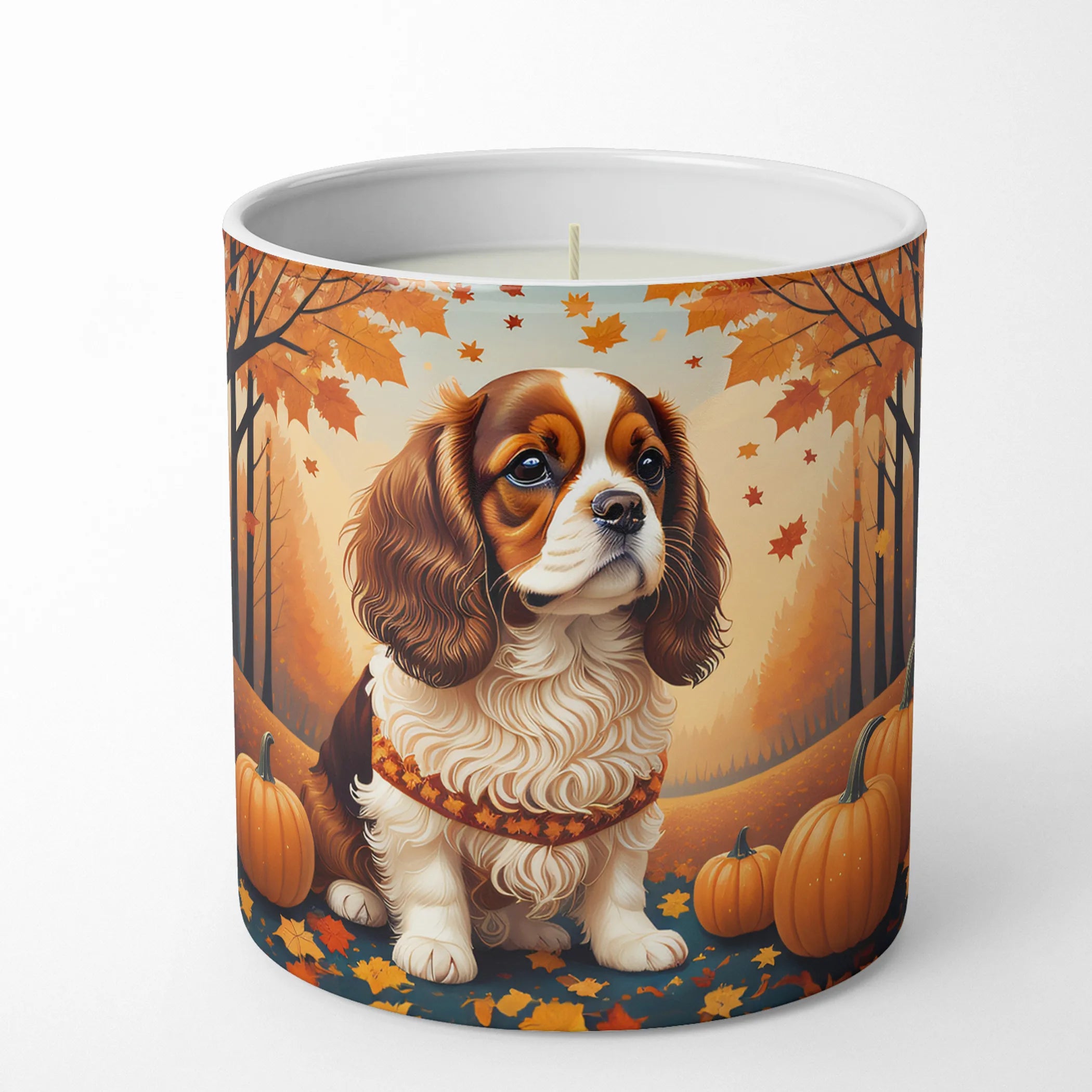 Cavalier Spaniel Fall Decorative Soy Candle