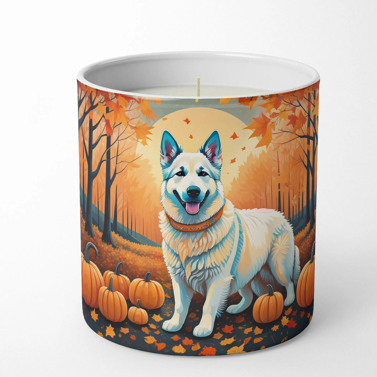 White German Shepherd Fall Decorative Soy Candle