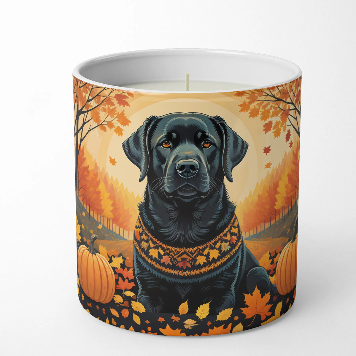 Black Labrador Retriever Fall Decorative Soy Candle