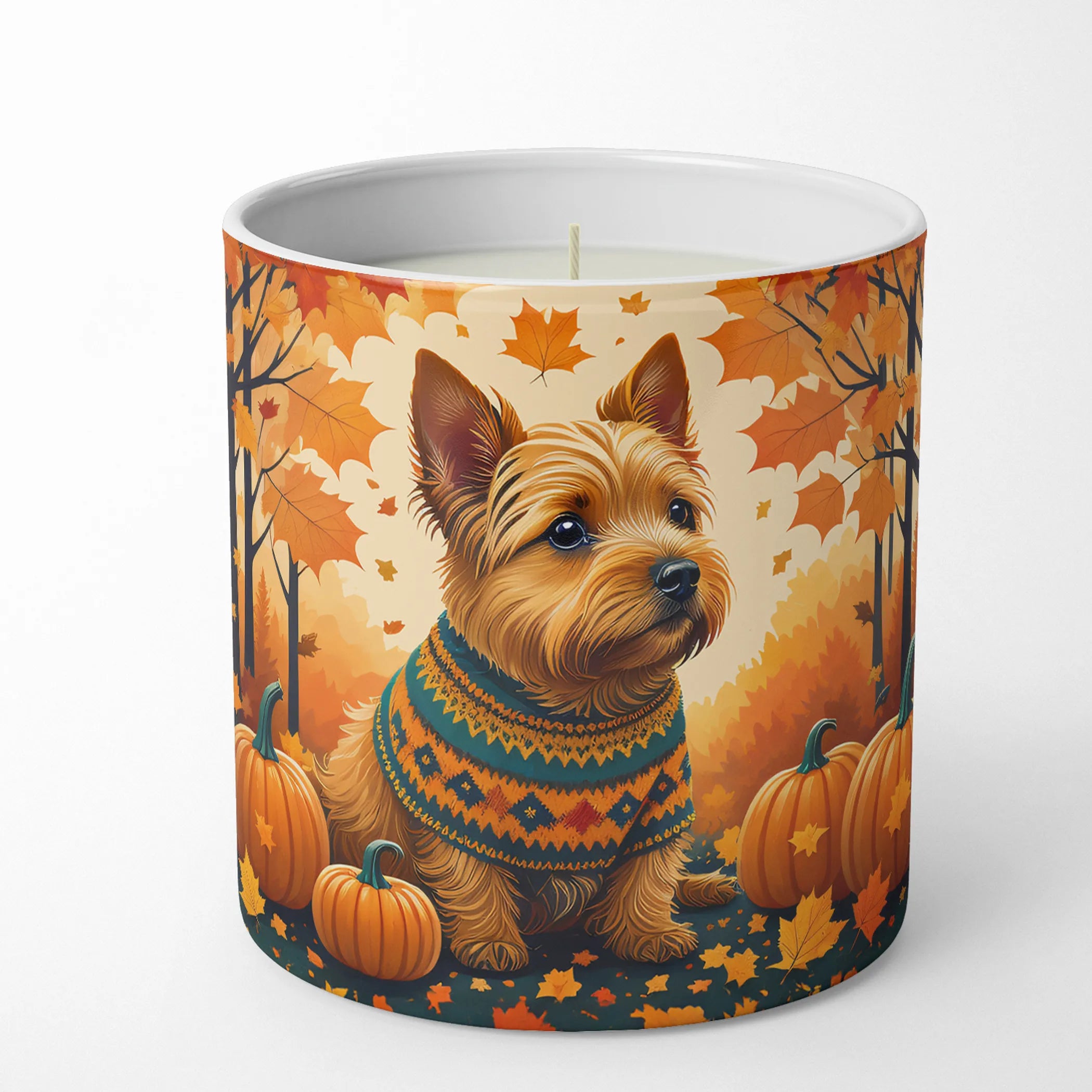 Norwich Terrier Fall Decorative Soy Candle