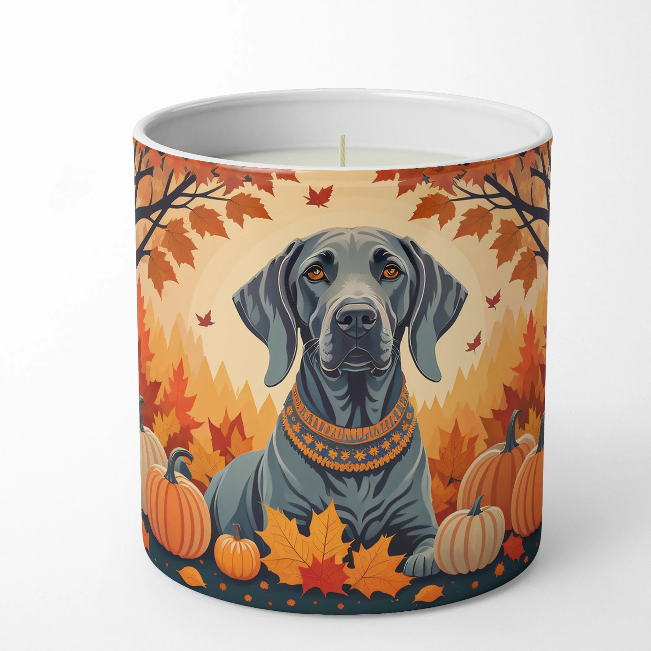 Weimaraner Fall Decorative Soy Candle