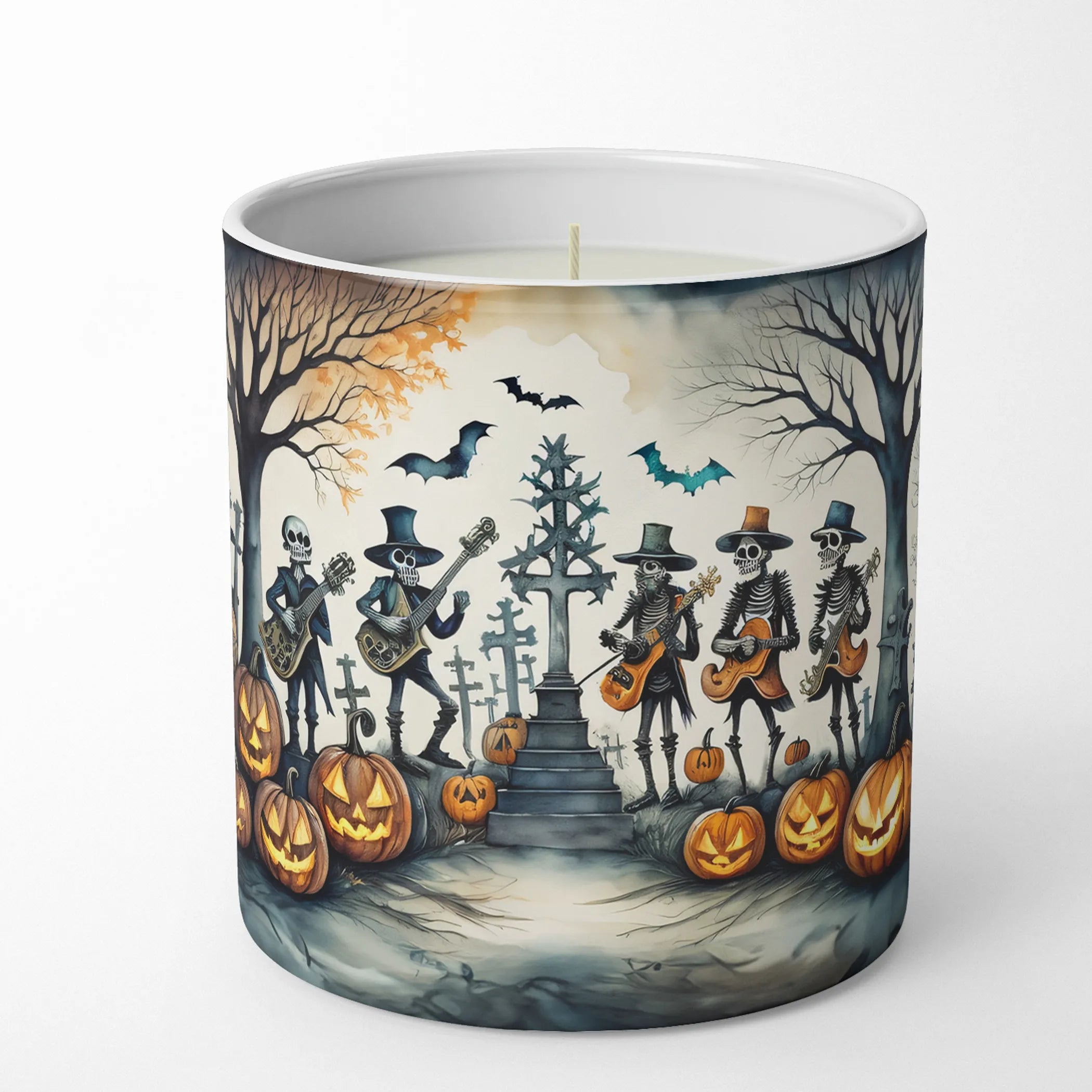 Mariachi Skeleton Band Spooky Halloween Decorative Soy Candle
