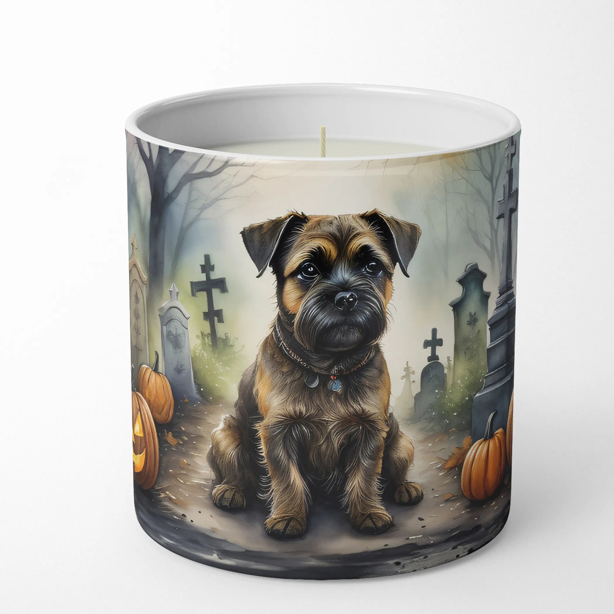 Border Terrier Spooky Halloween Decorative Soy Candle