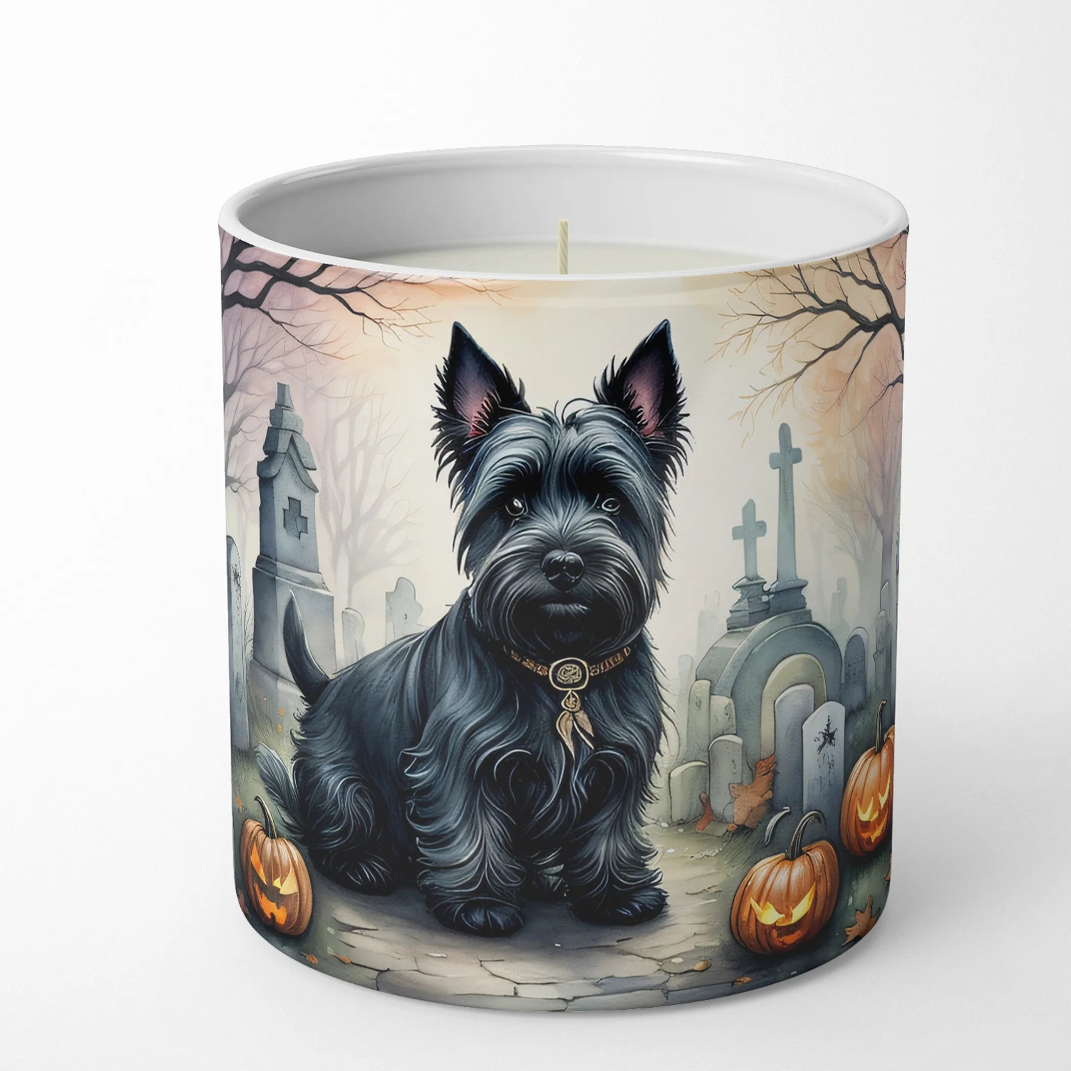 Scottish Terrier Spooky Halloween Decorative Soy Candle