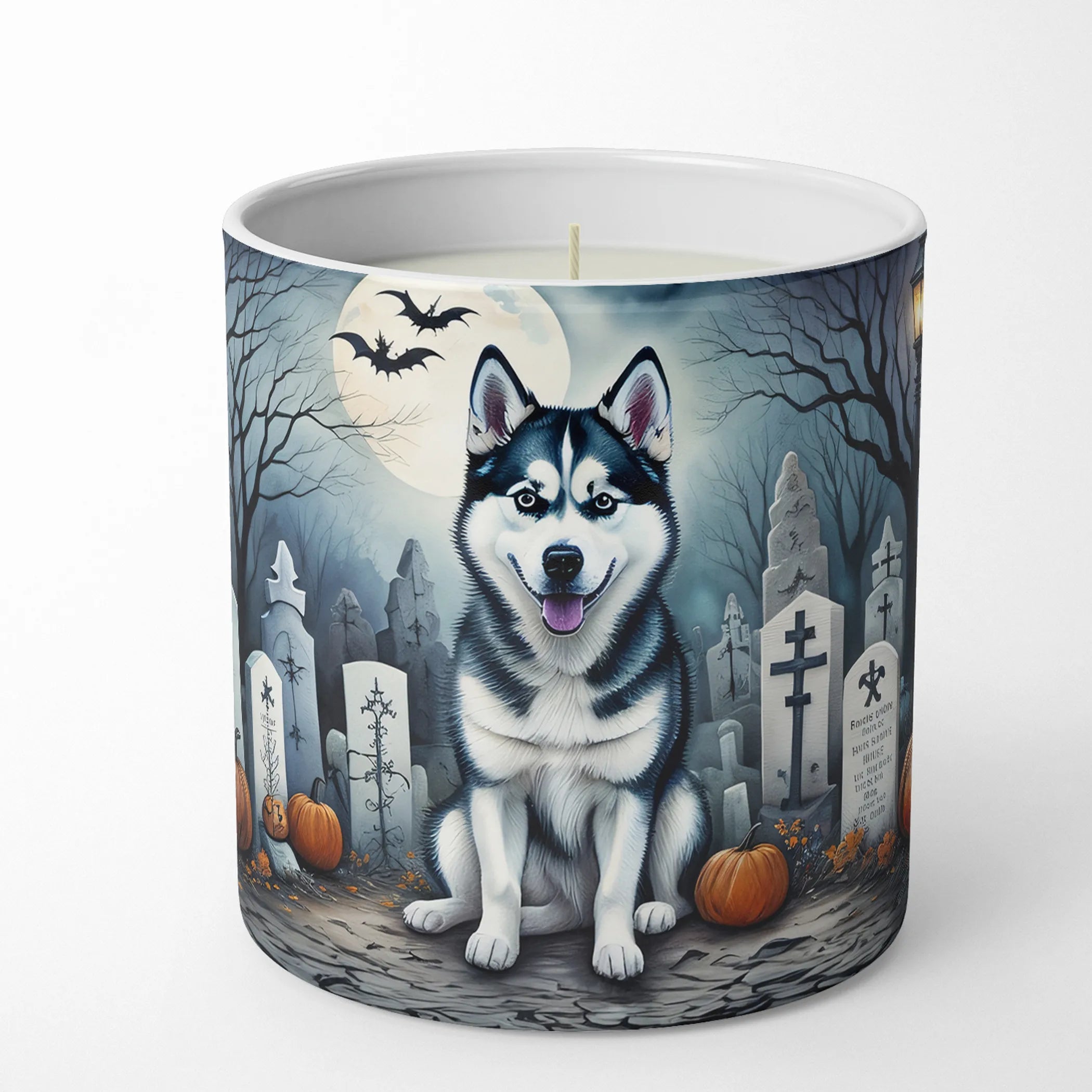 Siberian Husky Spooky Halloween Decorative Soy Candle