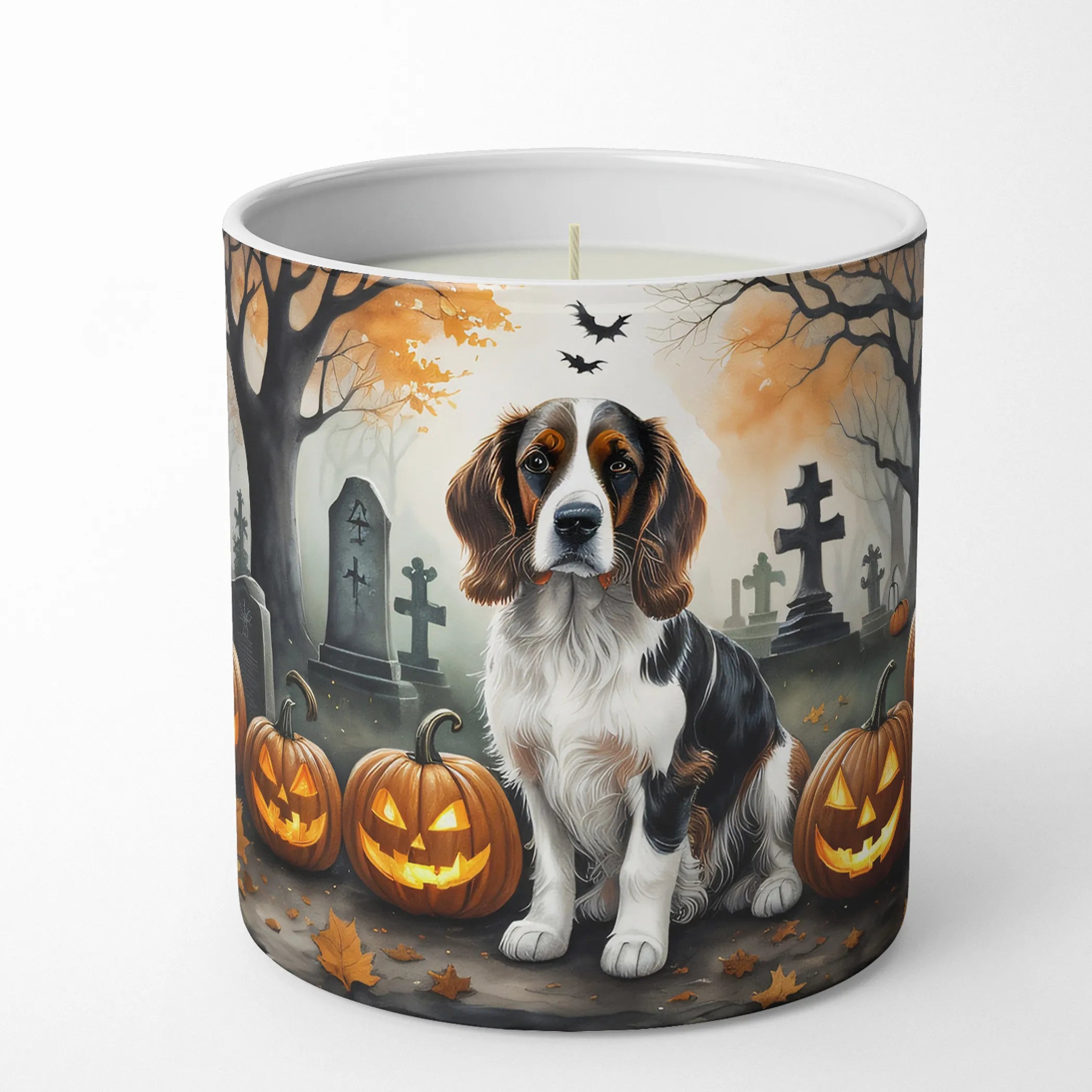 Welsh Springer Spaniel Spooky Halloween Decorative Soy Candle