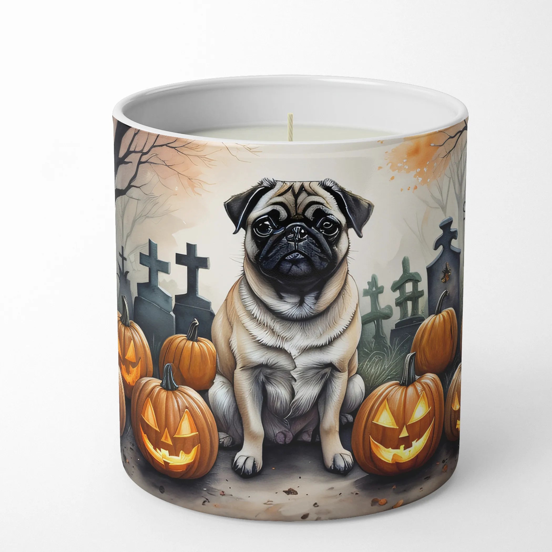 Fawn Pug Spooky Halloween Decorative Soy Candle