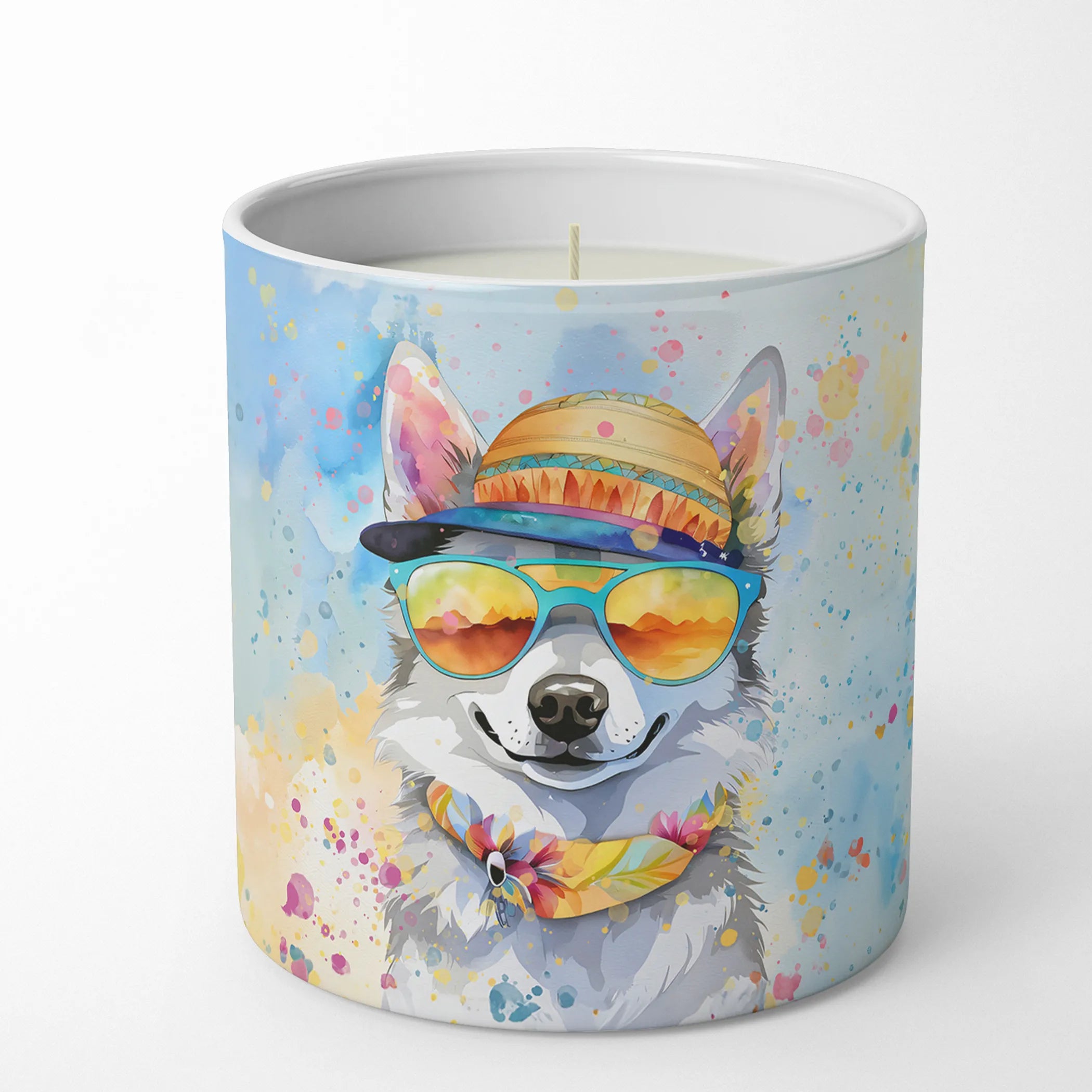 Alaskan Klee Kai Hippie Dawg Decorative Soy Candle