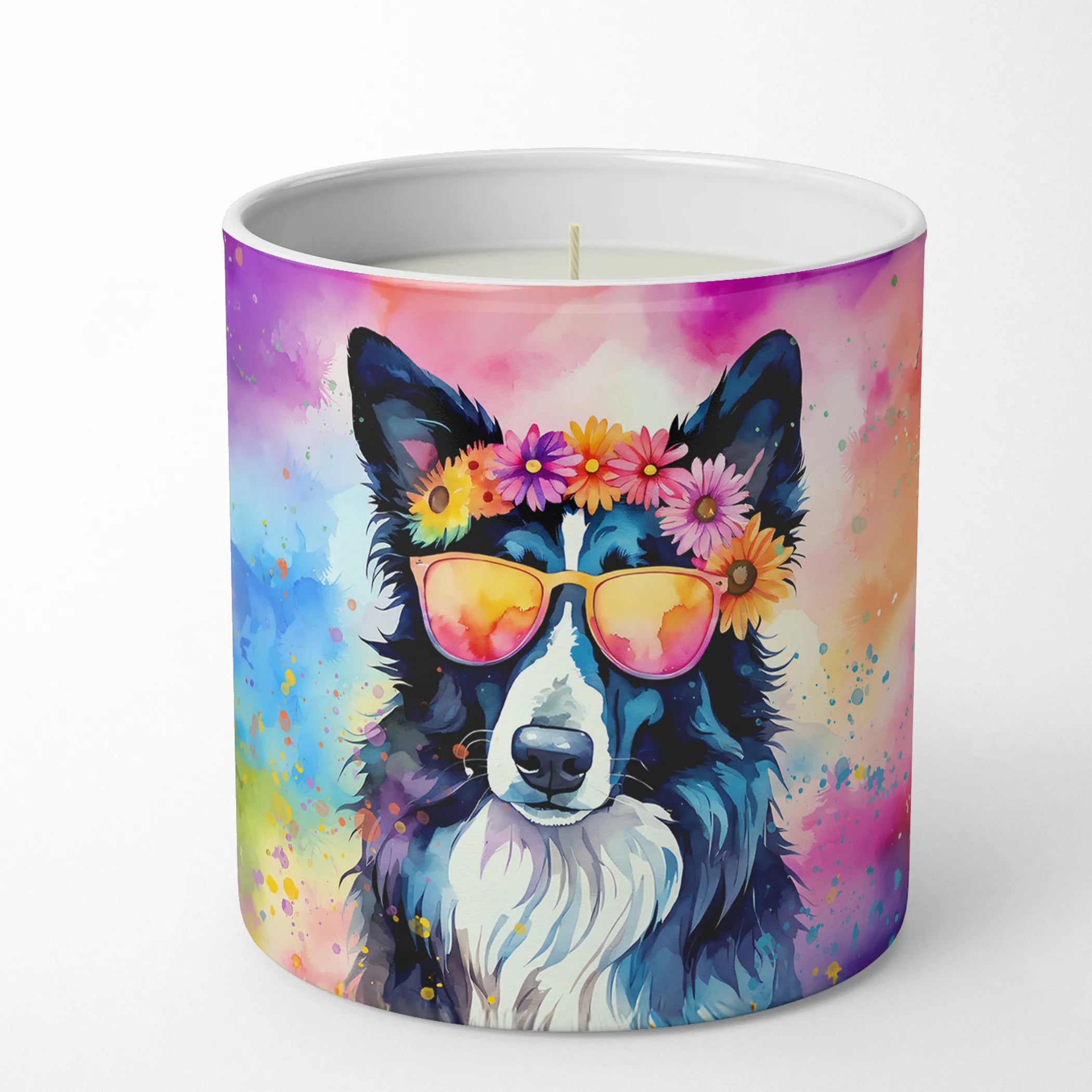Border Collie Hippie Dawg Decorative Soy Candle