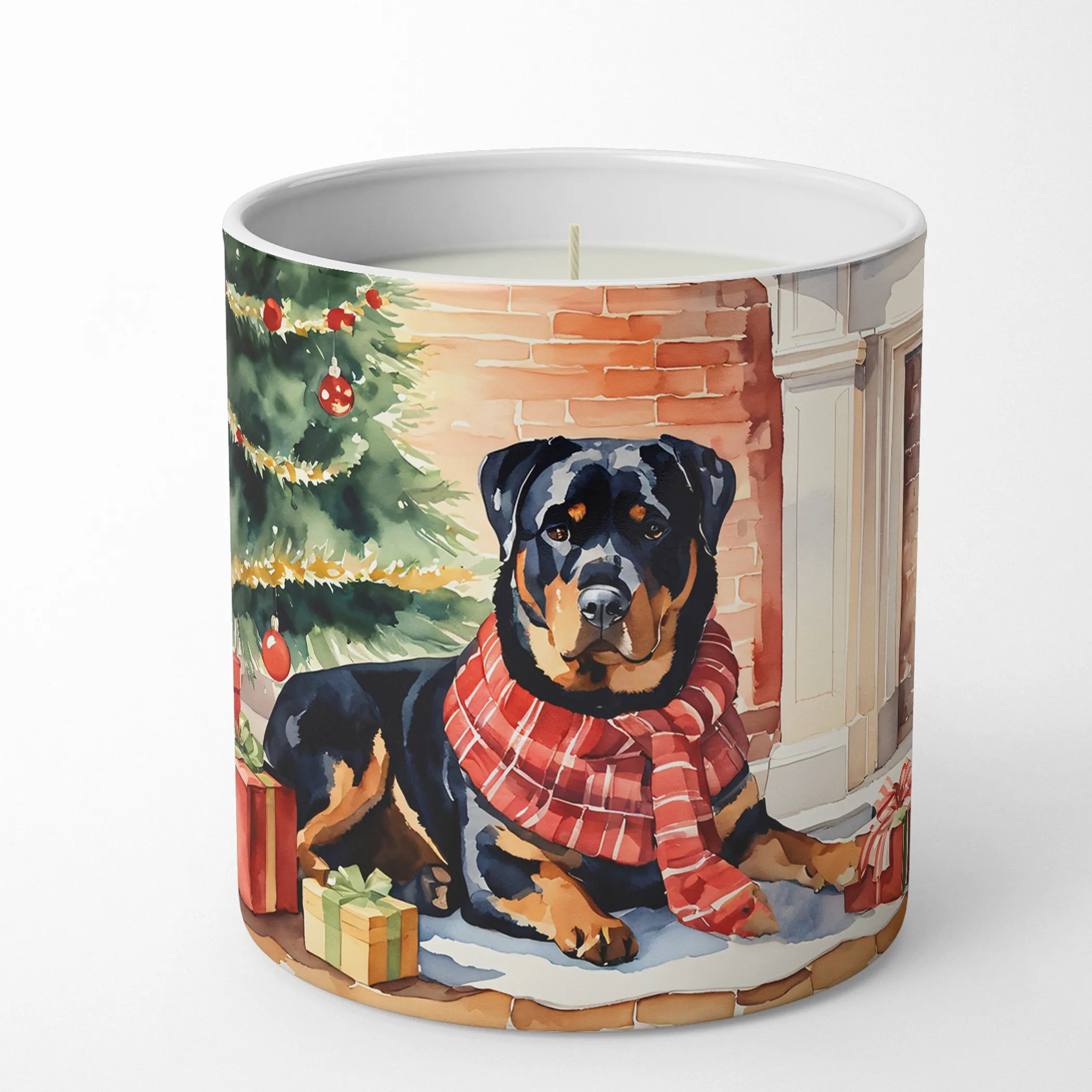 Rottweiler Cozy Christmas Decorative Soy Candle