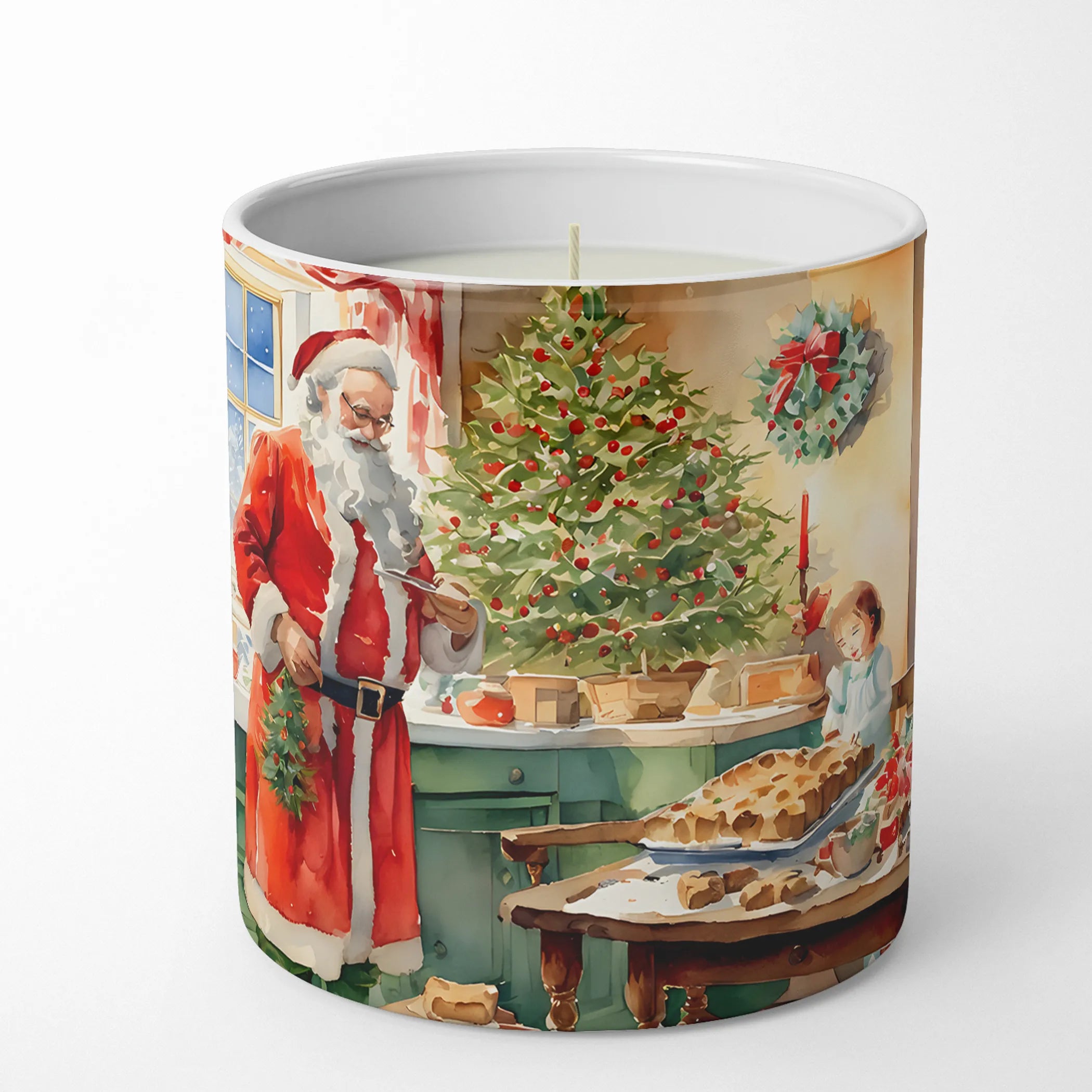 Cookies with Santa Claus Papa Noel Decorative Soy Candle