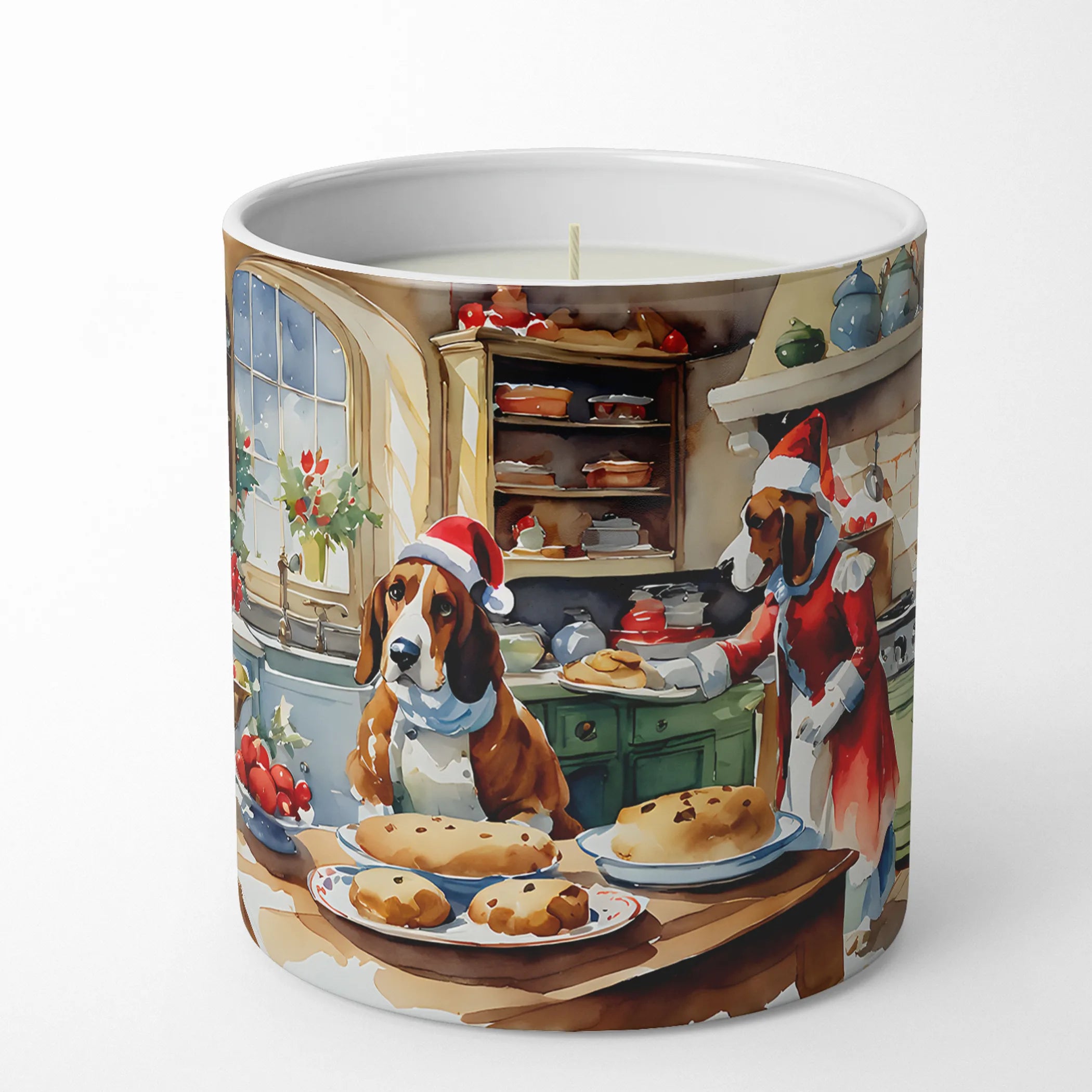 Basset Hound Christmas Cookies Decorative Soy Candle