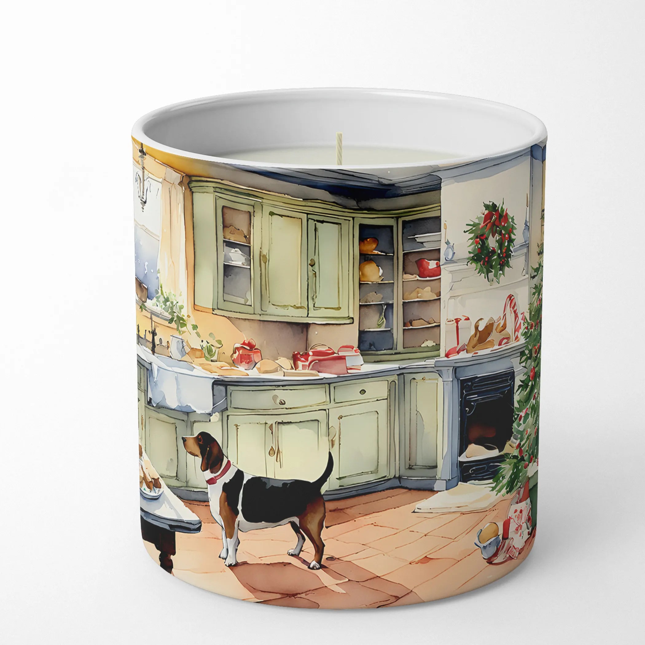 Basset Hound Christmas Cookies Decorative Soy Candle