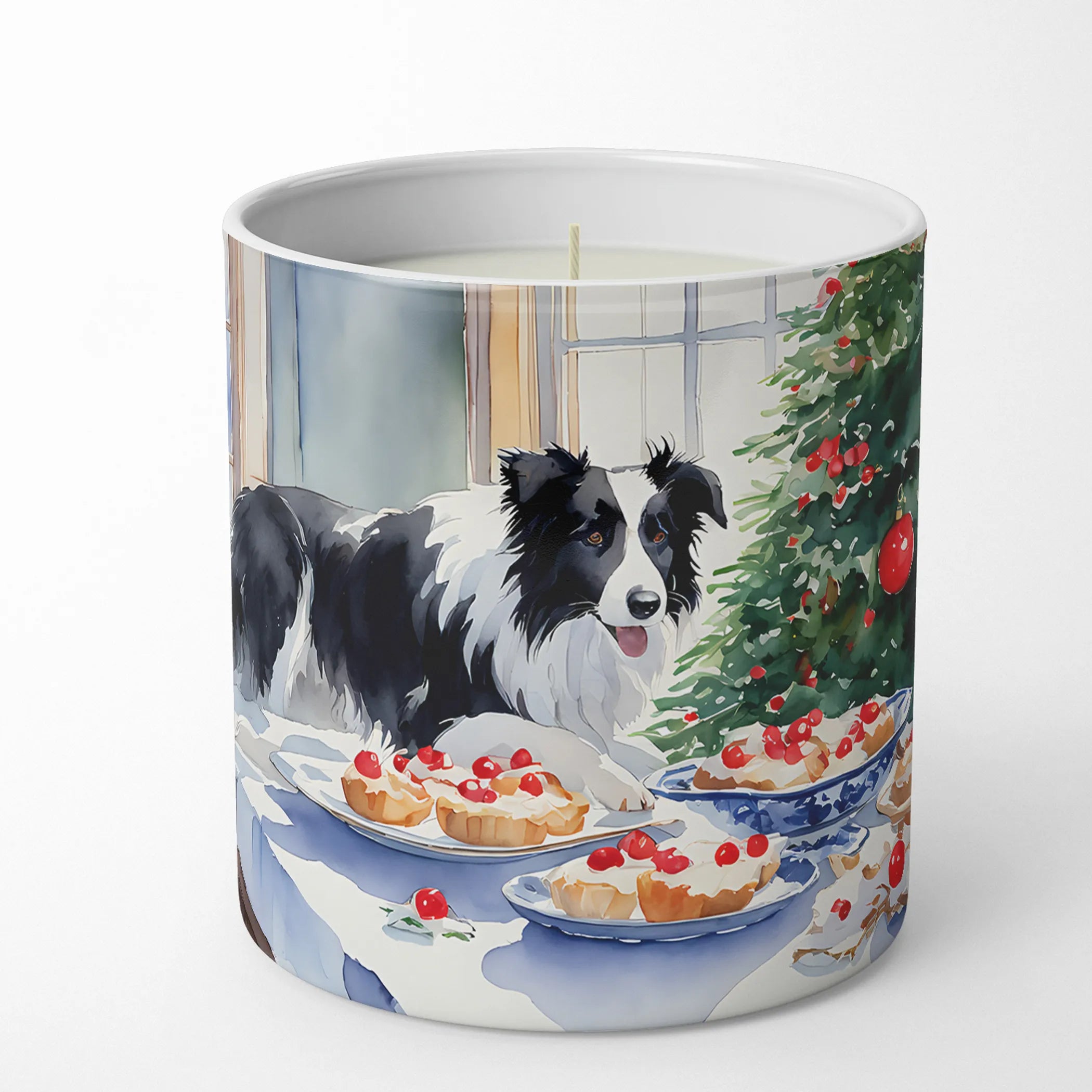 Border Collie Christmas Cookies Decorative Soy Candle