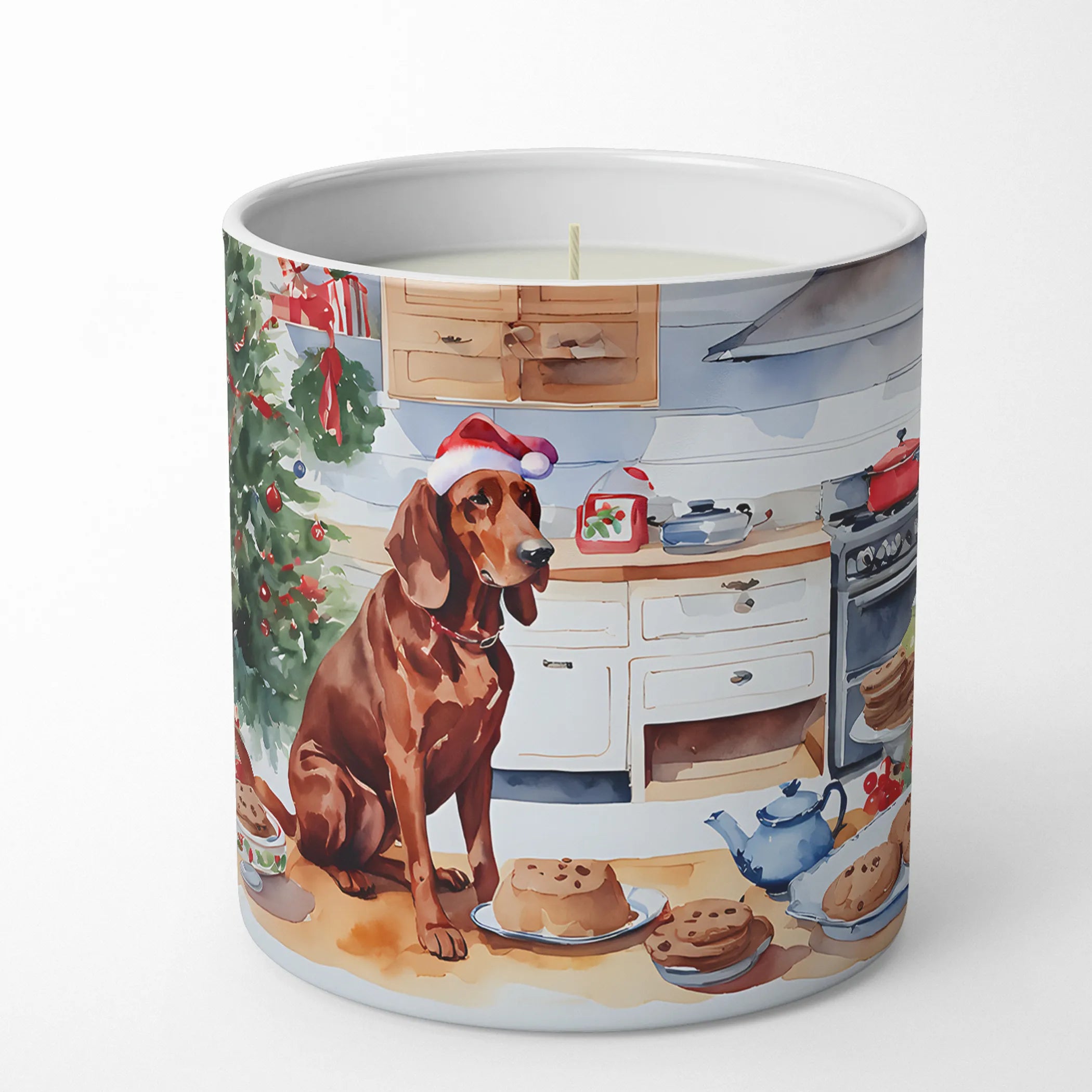 Redbone Coonhound Christmas Cookies Decorative Soy Candle