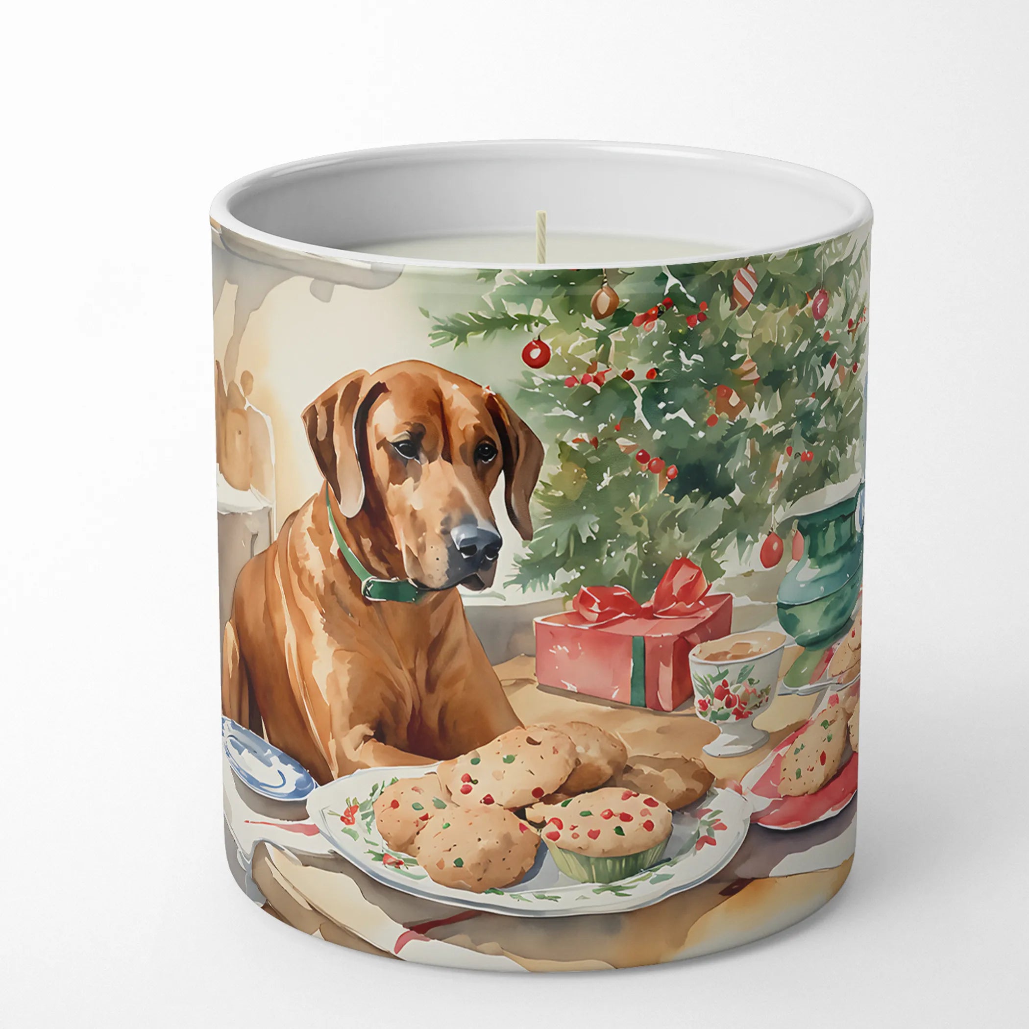 Rhodesian Ridgeback Christmas Cookies Decorative Soy Candle