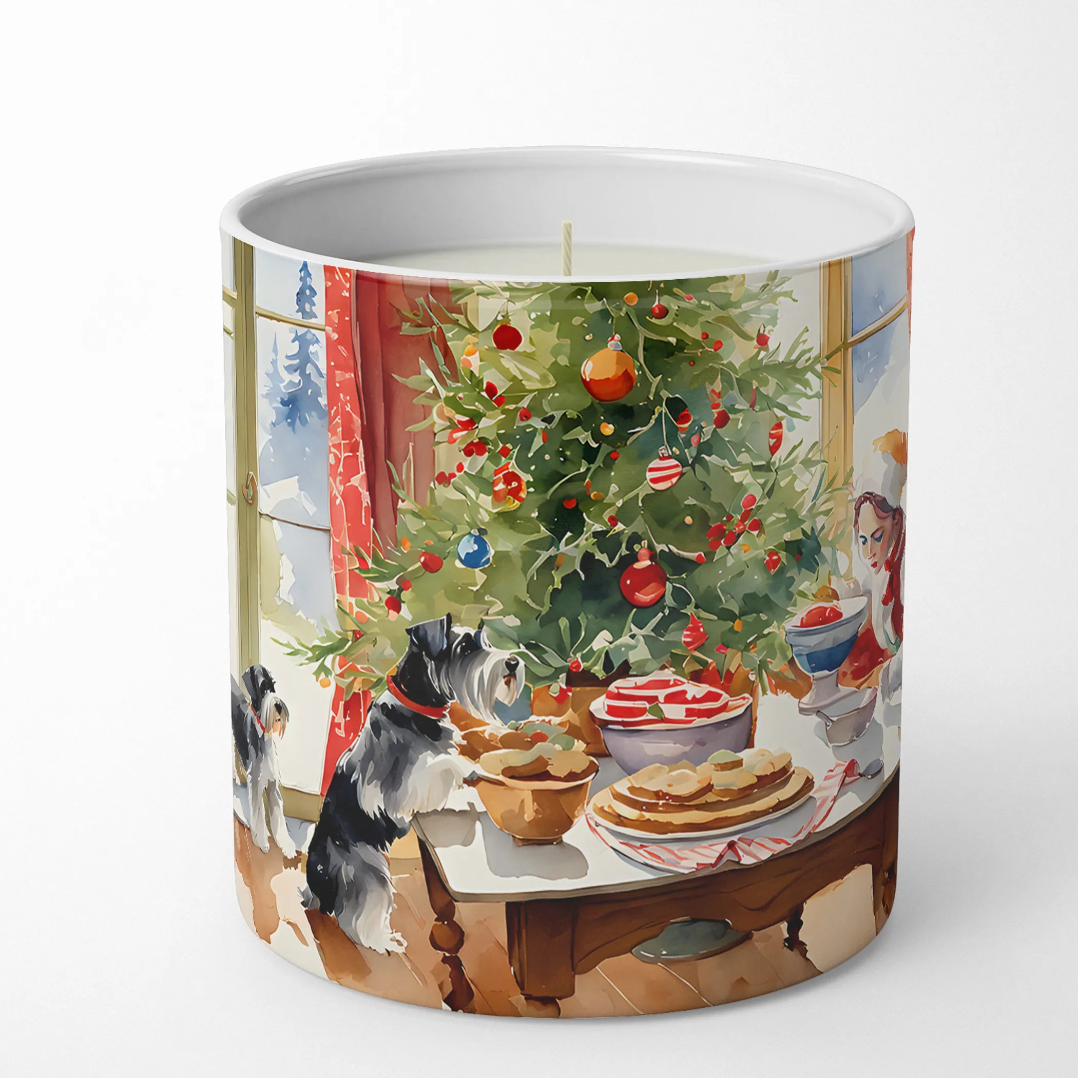 Schnauzer Christmas Cookies Decorative Soy Candle