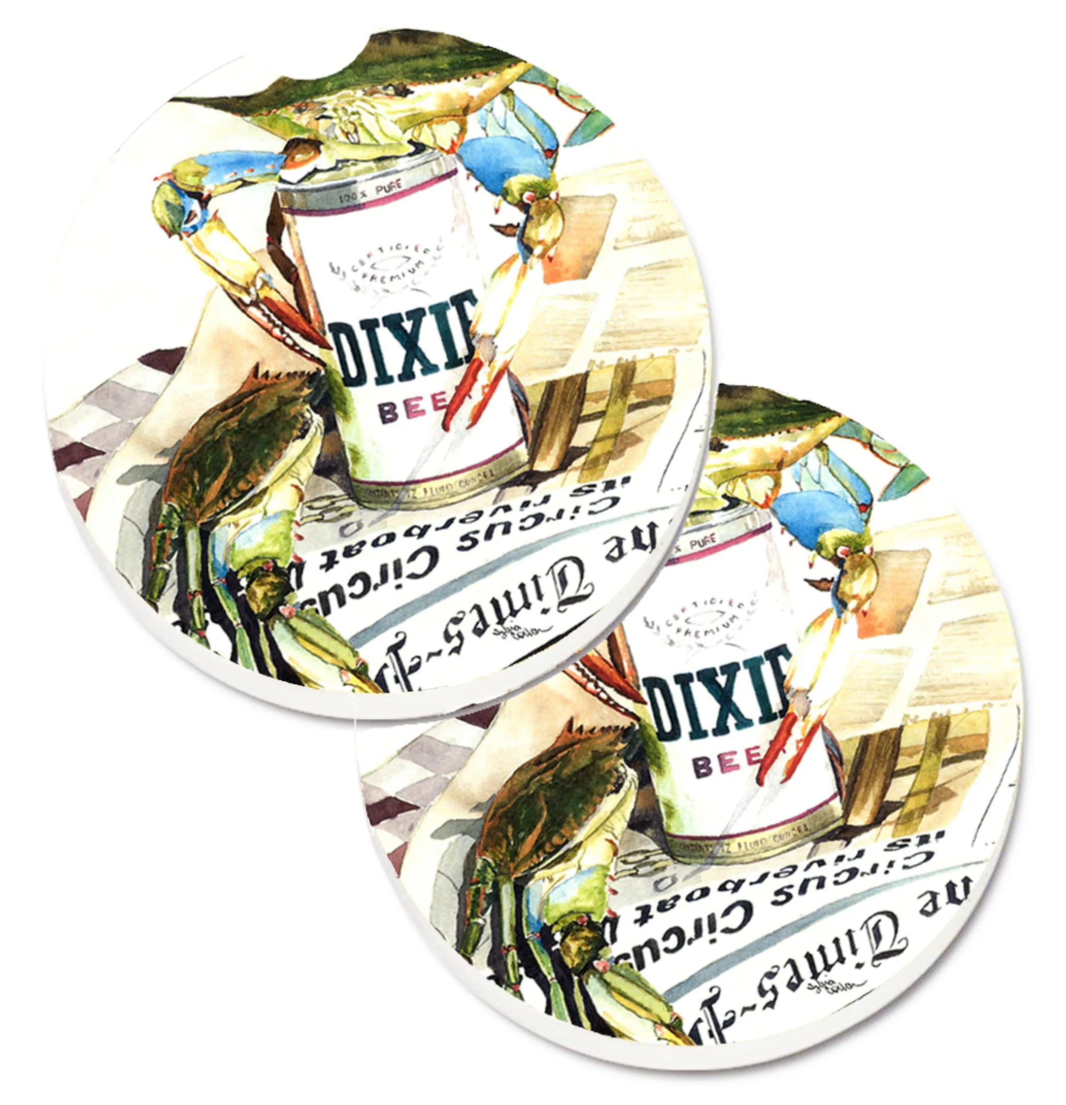 Dog Themed Cup Holder Car Coasters (Set Of 2)