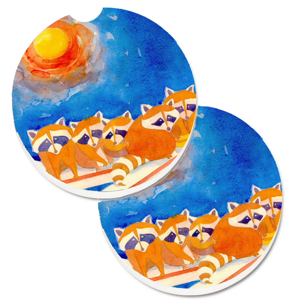 Animal Print Cup Holder Car Coasters (Set Of 2)