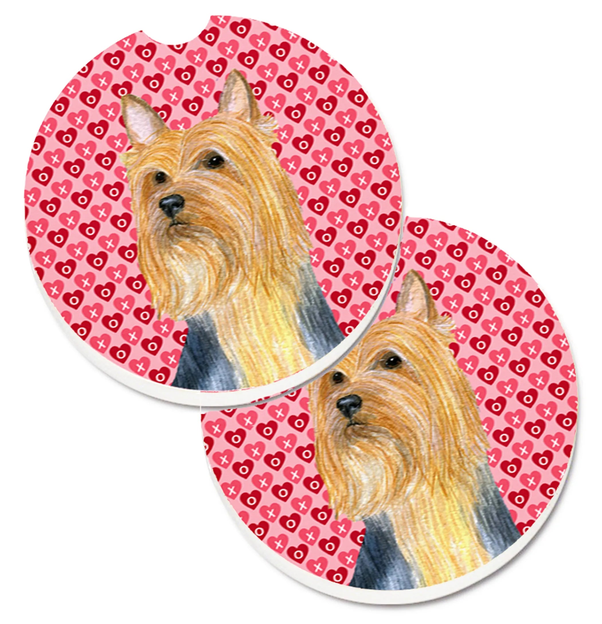 Dog Themed Valentine'S Day Cup Holder Car Coasters (Set Of 2)