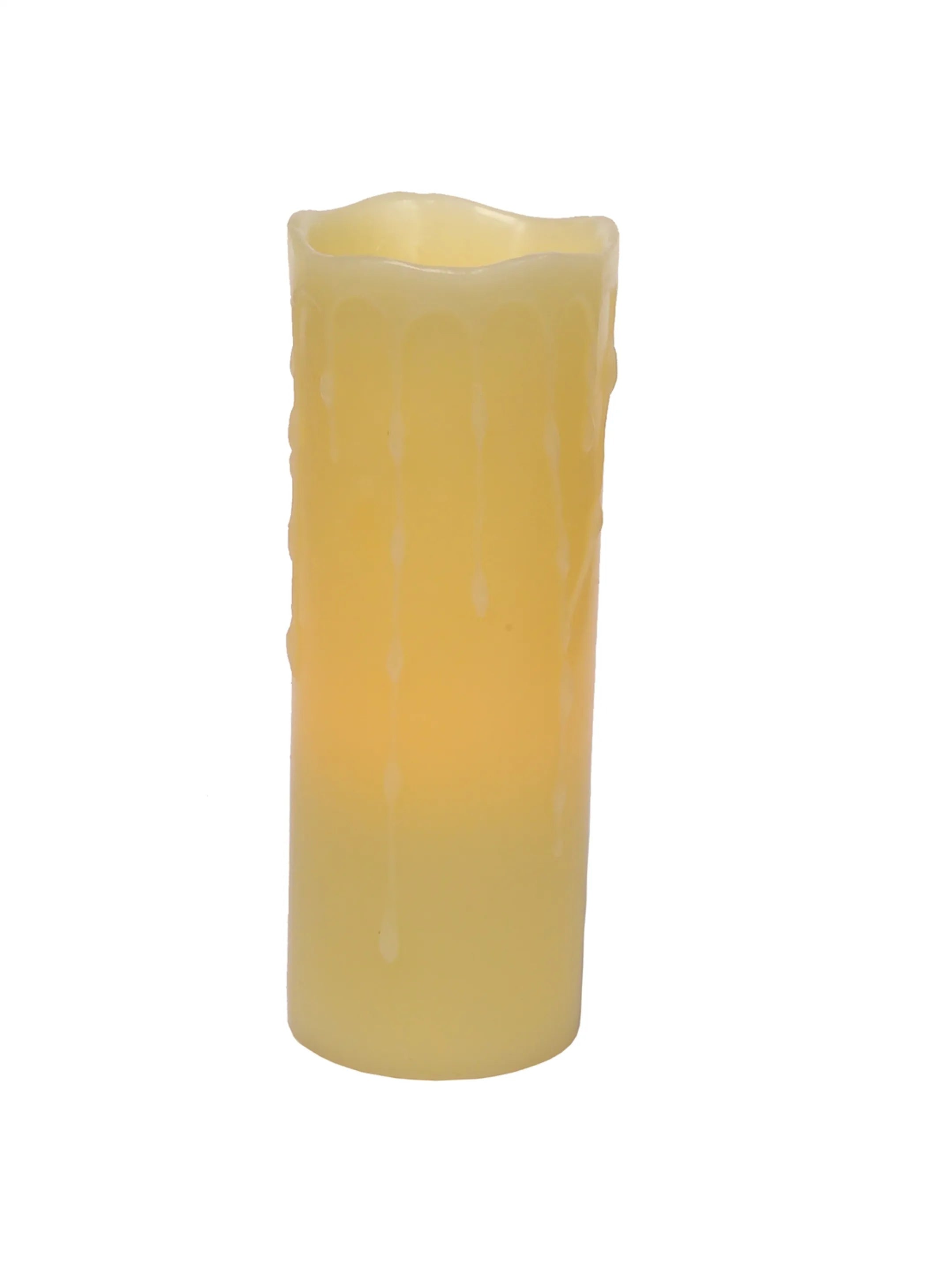 Led Wax Dripping Pillar Candle (Set Of 3) 3'Dx8'H Wax/Plastic - 2 C Batteries Not Included