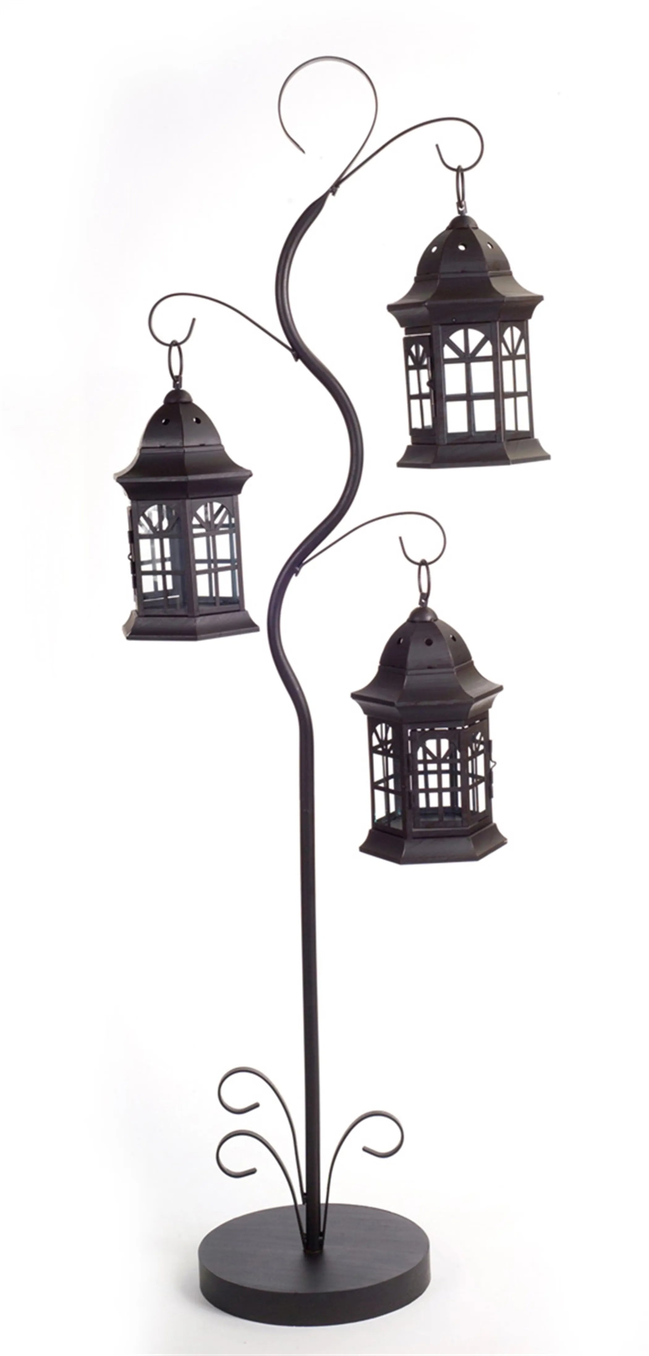Triple Lantern Tree 51.25'H Metal