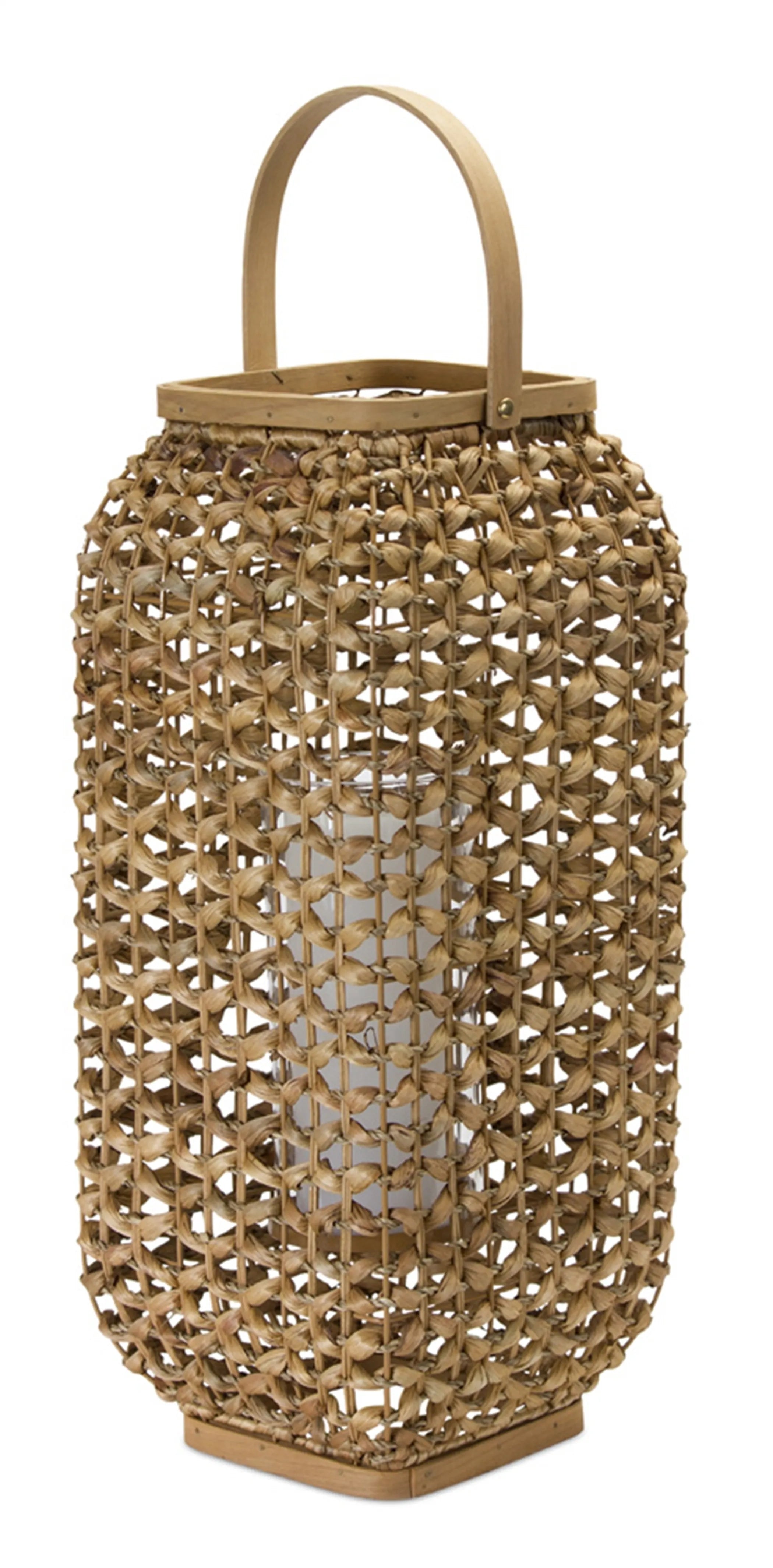 Lantern 20'H Wicker/Glass