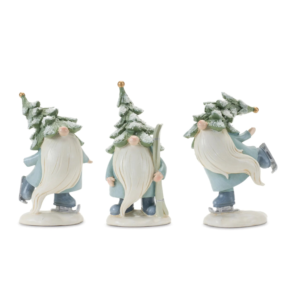 Pine Tree Gnome With Skis And Skates
