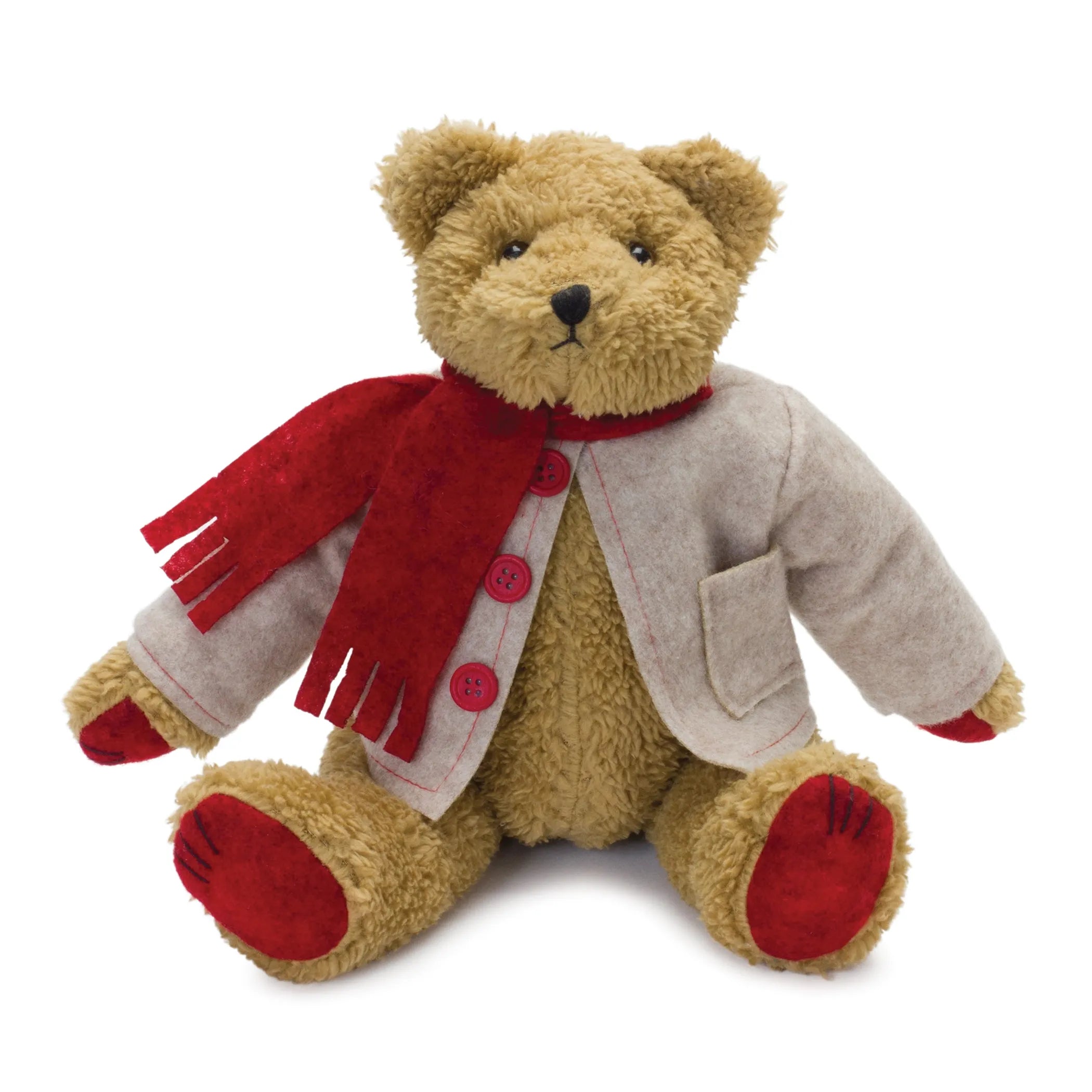 Vintage Teddy Bear With Coat And Scarf
