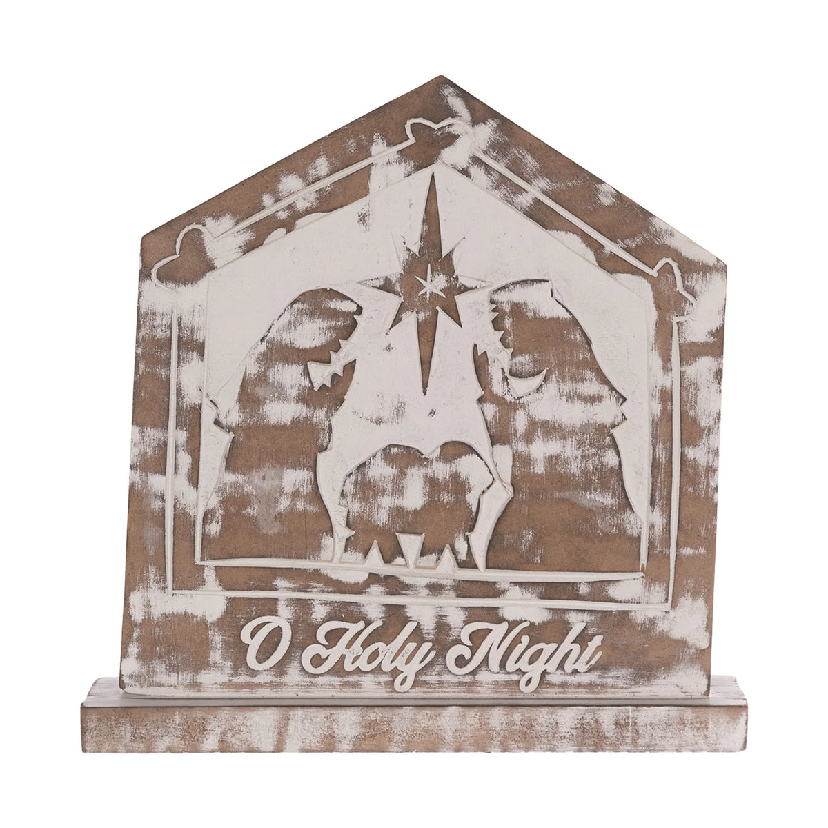 White Washed Nativity Sign