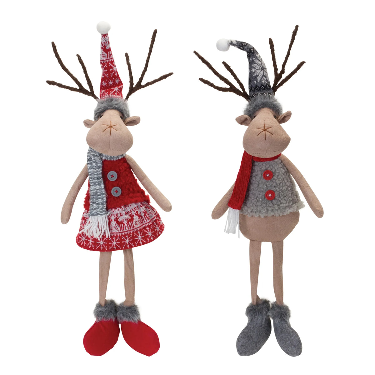 Plush Winter Deer Shelf Sitter