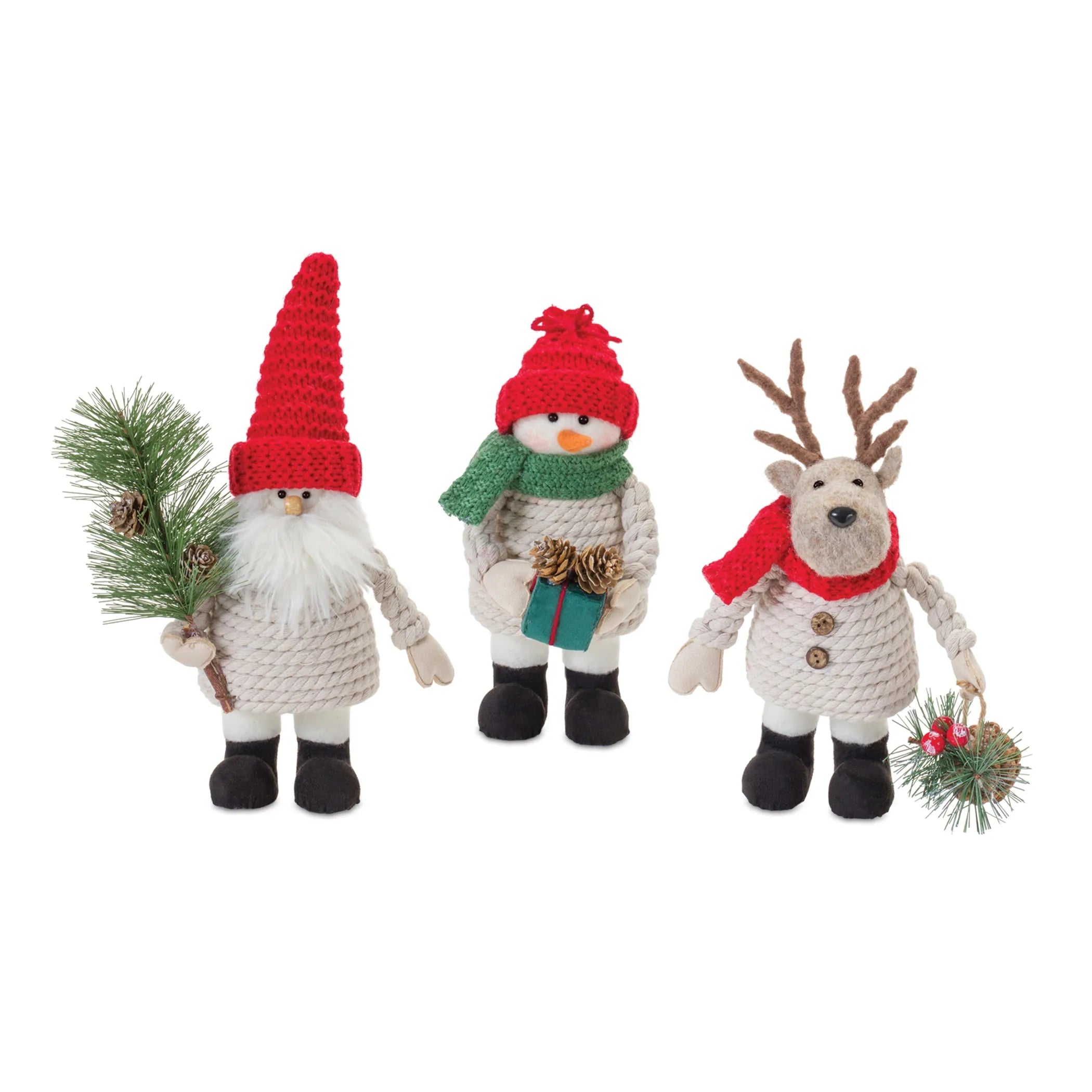Plush Santa Snowman And Moose