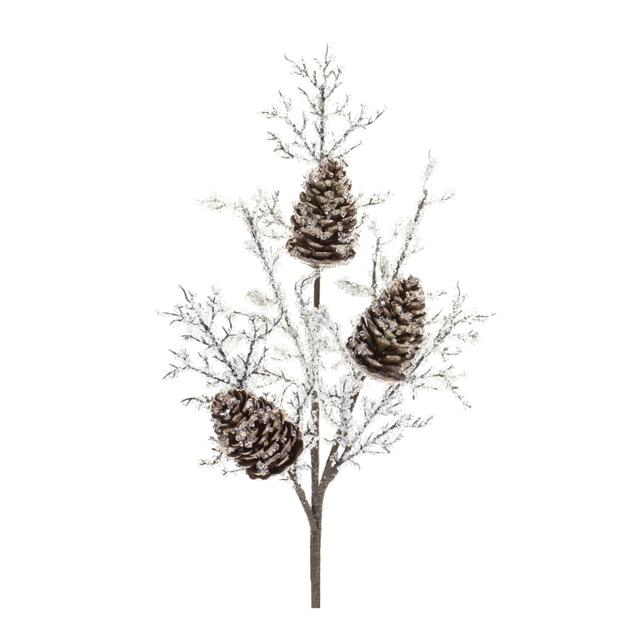 Iced Pinecone Twig Branch