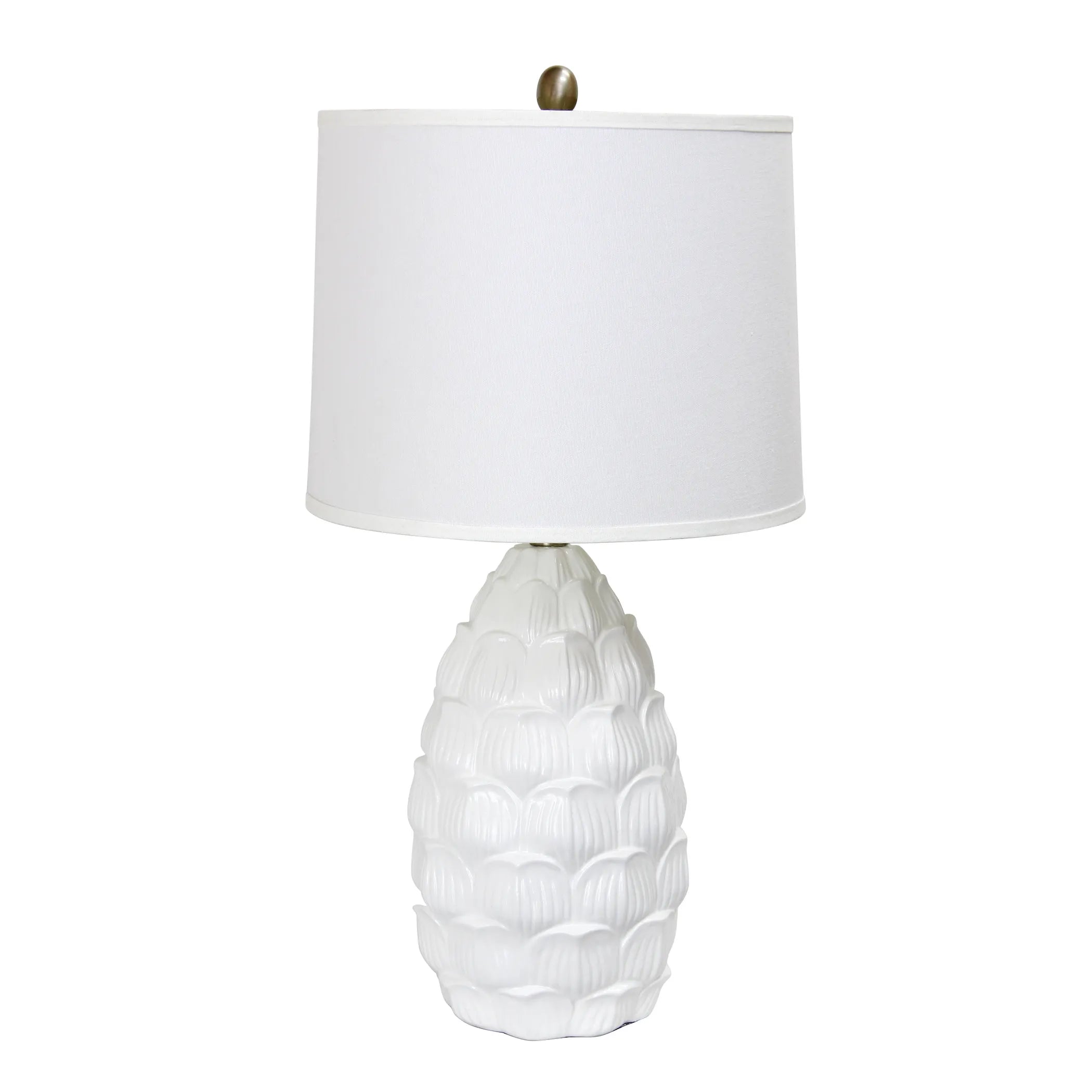 Lalia Home Tall  Seashell Traditional Table Lamp With White Shade For Living Room, Office, Entryway, Beach House, Nightstand
