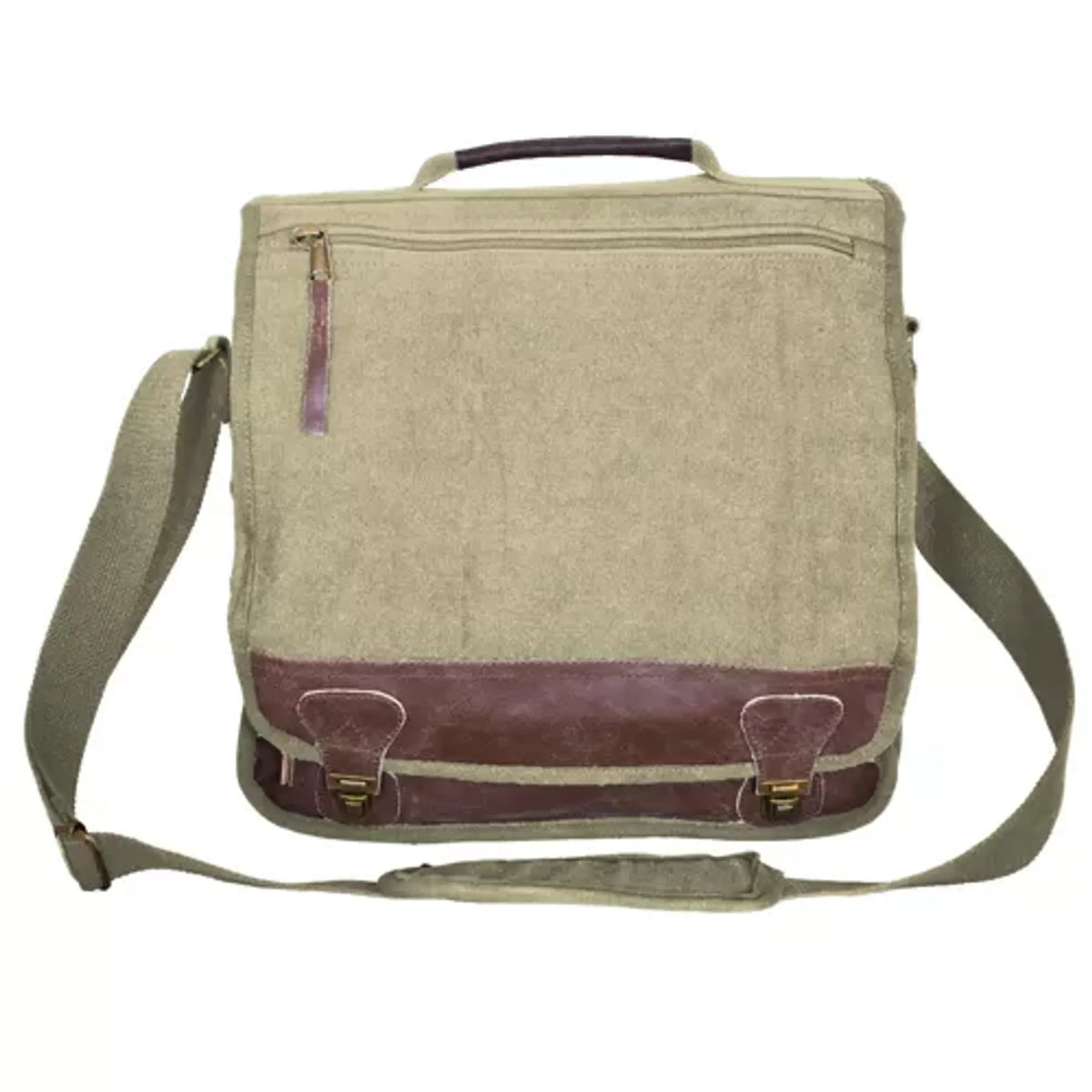 Classic' Euro-Style Messenger Bag - Khaki