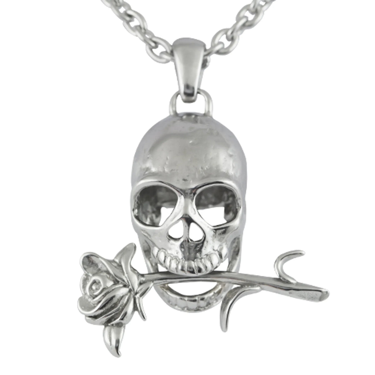 Memento Mori - Skull With Rose Necklace