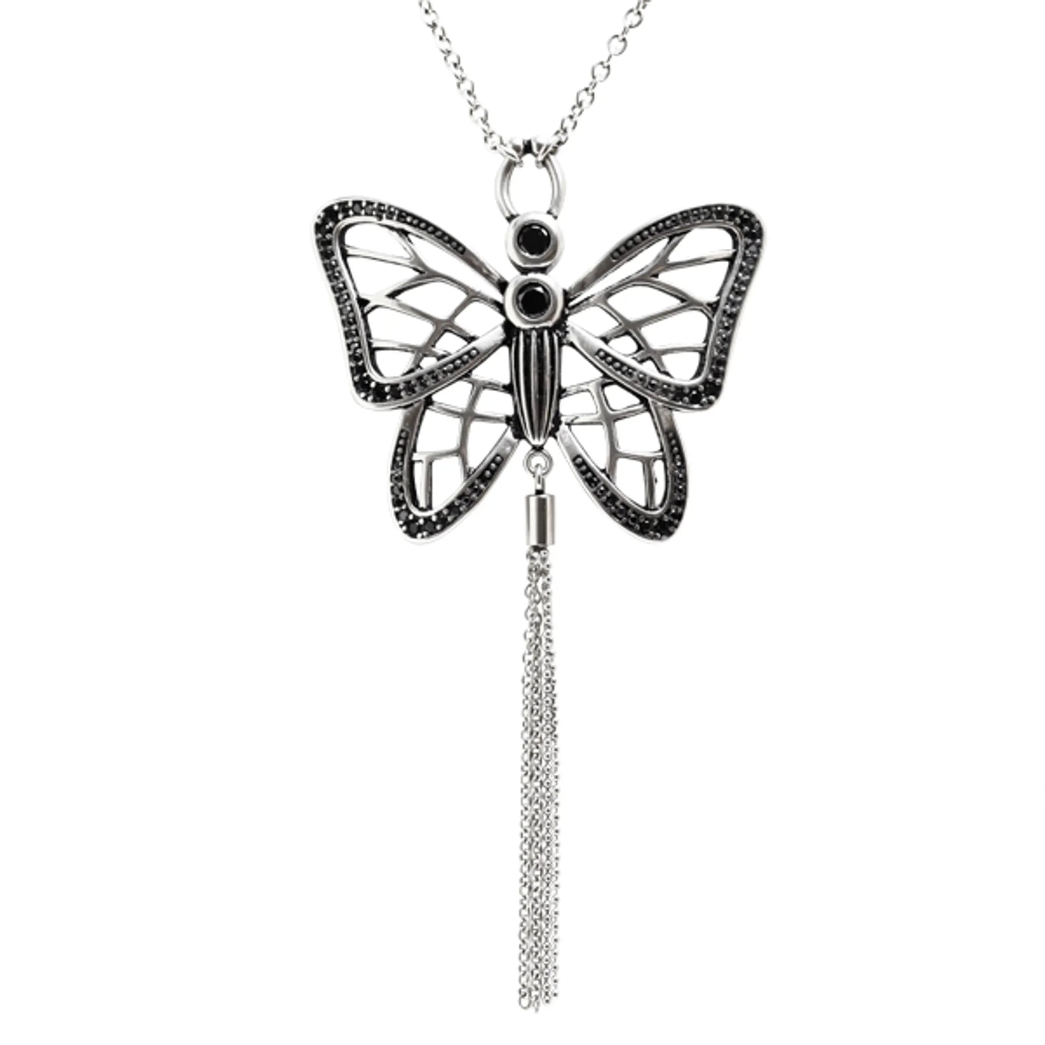 Butterfly Necklace Gossamer Wings With Cubic Zirconia