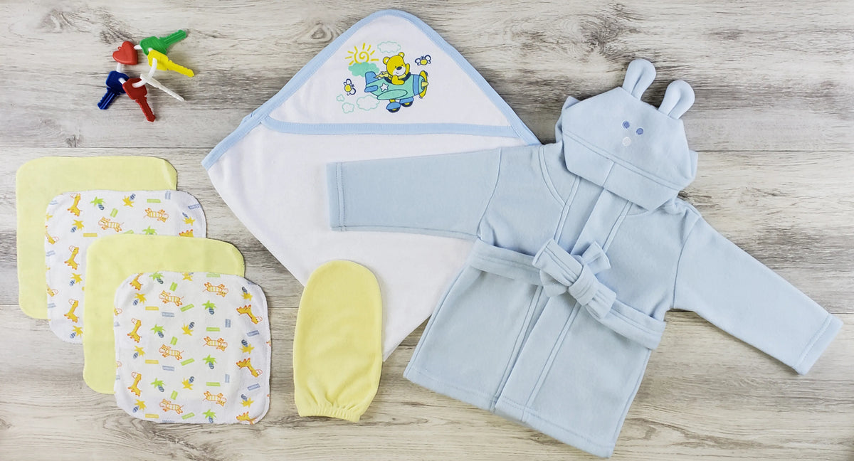 Bambini Hooded Towel, Wash Cloth, Mitten And Robe