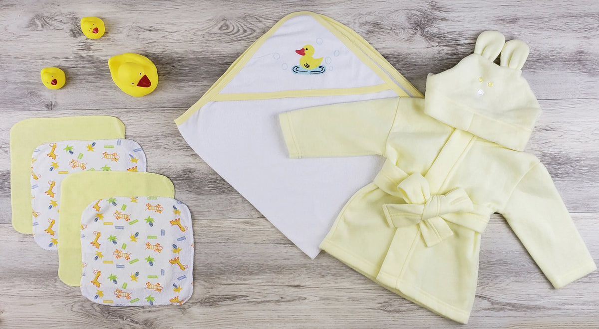 Bambini Hooded Towel, Wash Clothes And Robe