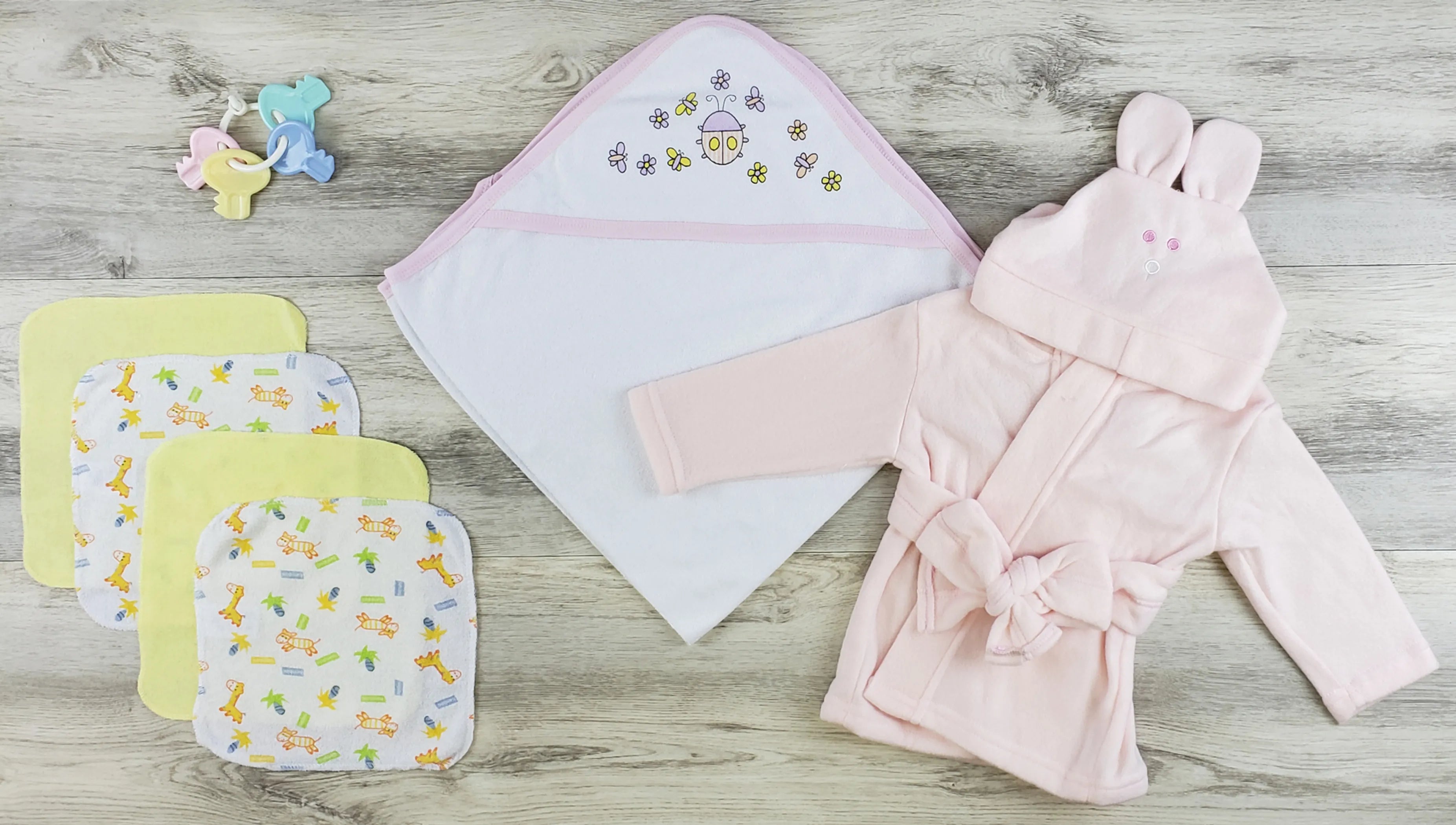 Bambini Hooded Towel, Wash Coths And Robe