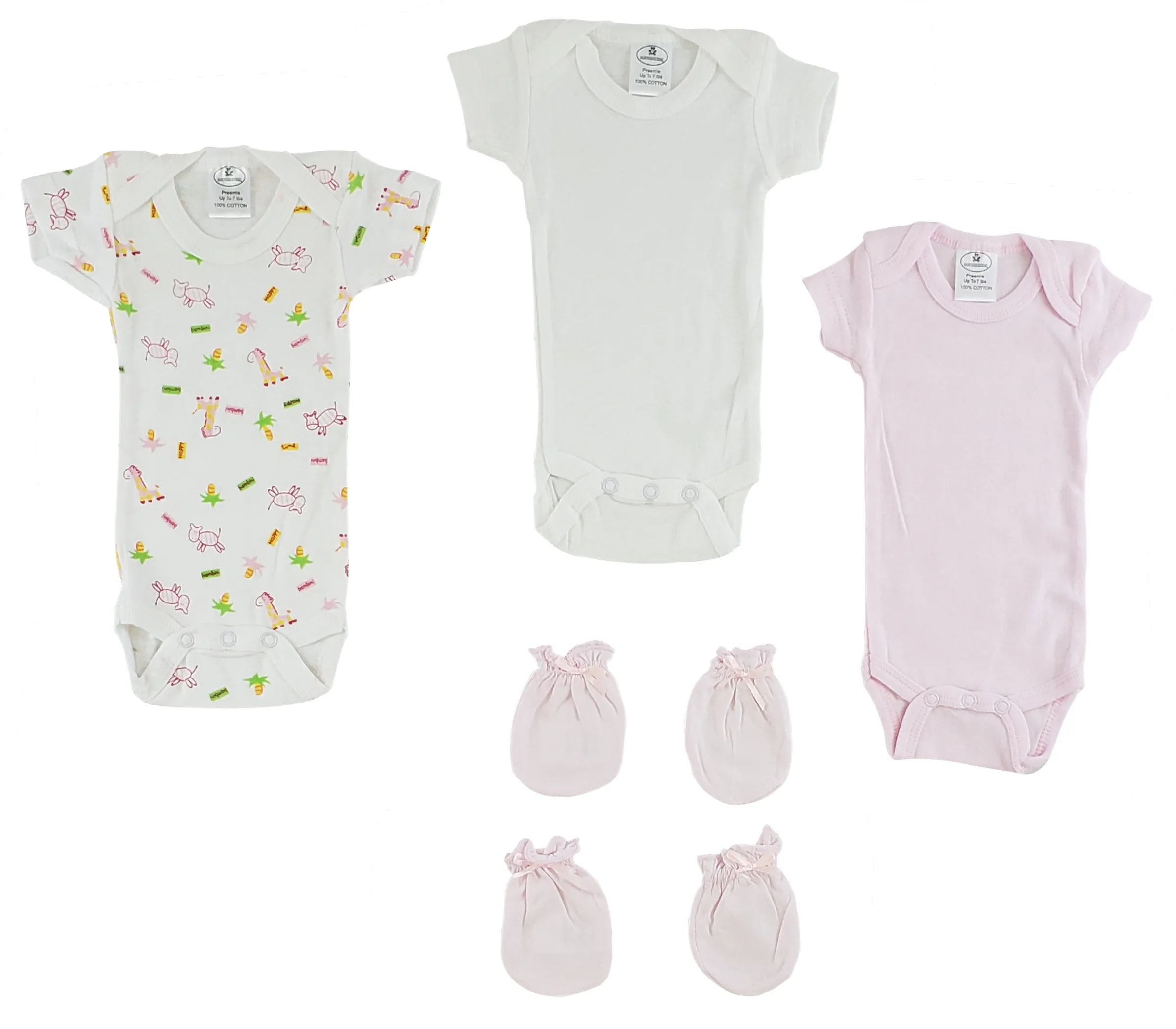 Bambini Preemie Onezies And Mittens - 2 Piece Set